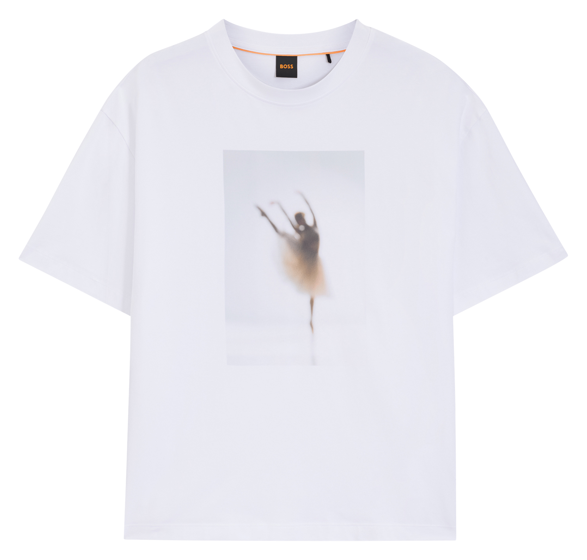 Tee-shirt col rond en coton mélangé BOSS Blanc