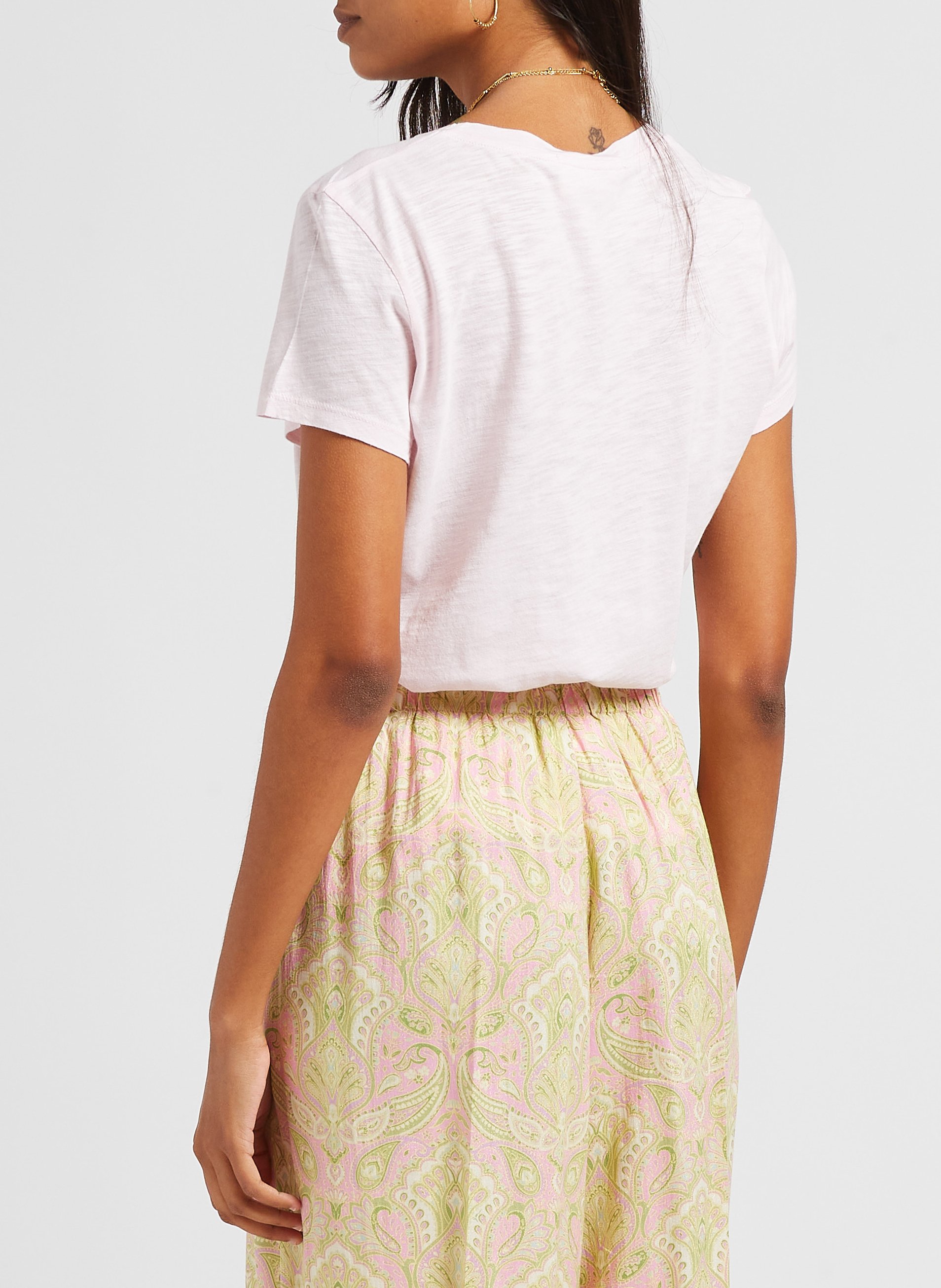 Tee-shirt col rond en coton mélangé jacksonville AMERICAN VINTAGE Rose