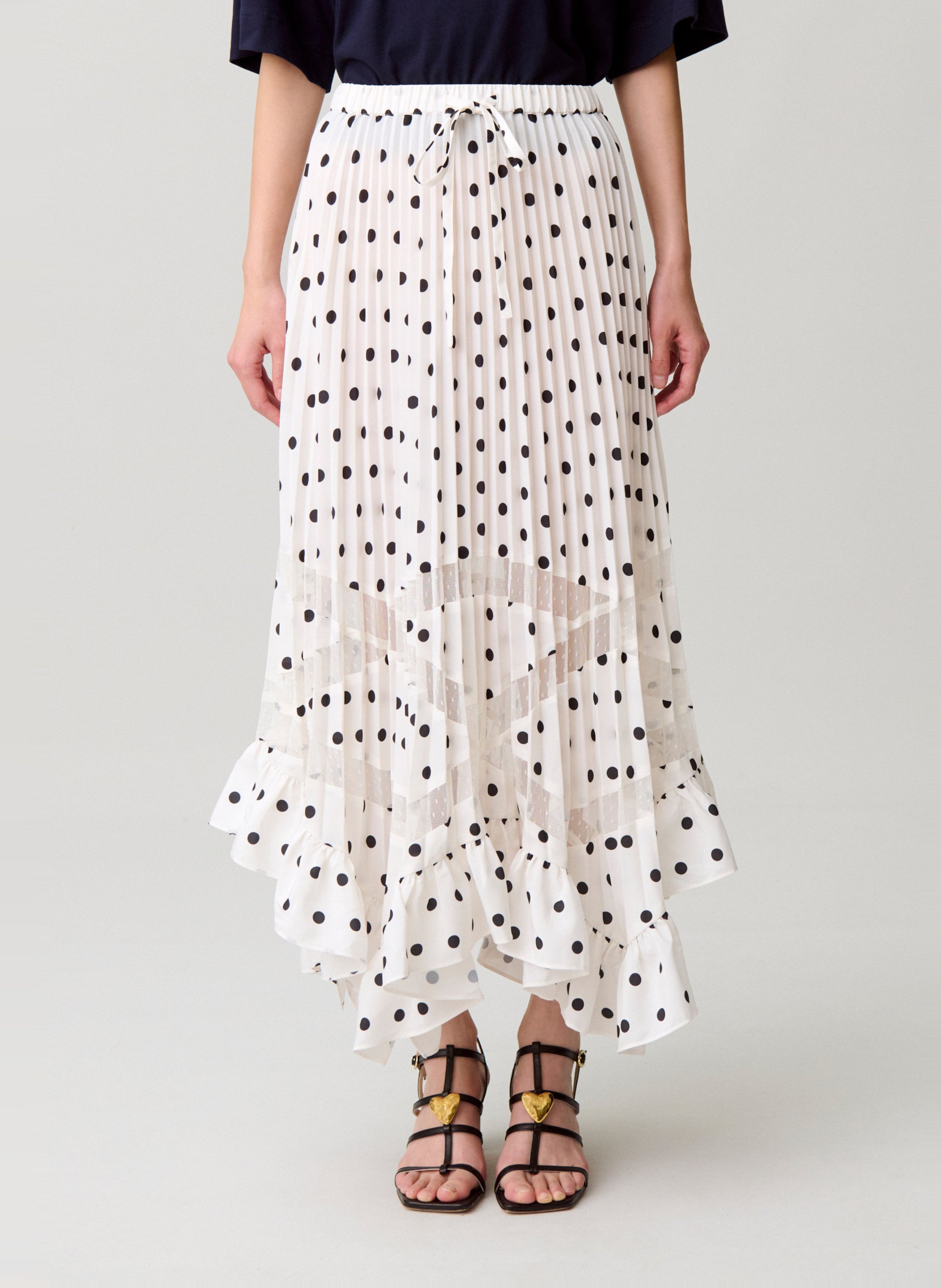 Jupe longue asymétrique à pois CLAUDIE PIERLOT Multicolore