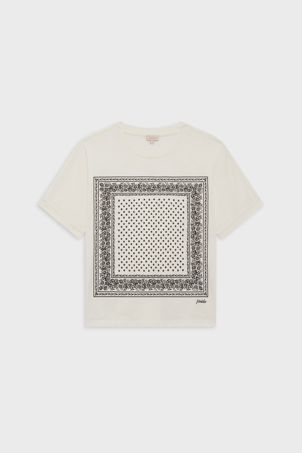 T-shirt imprimé en coton et modal - taiya PABLO Beige