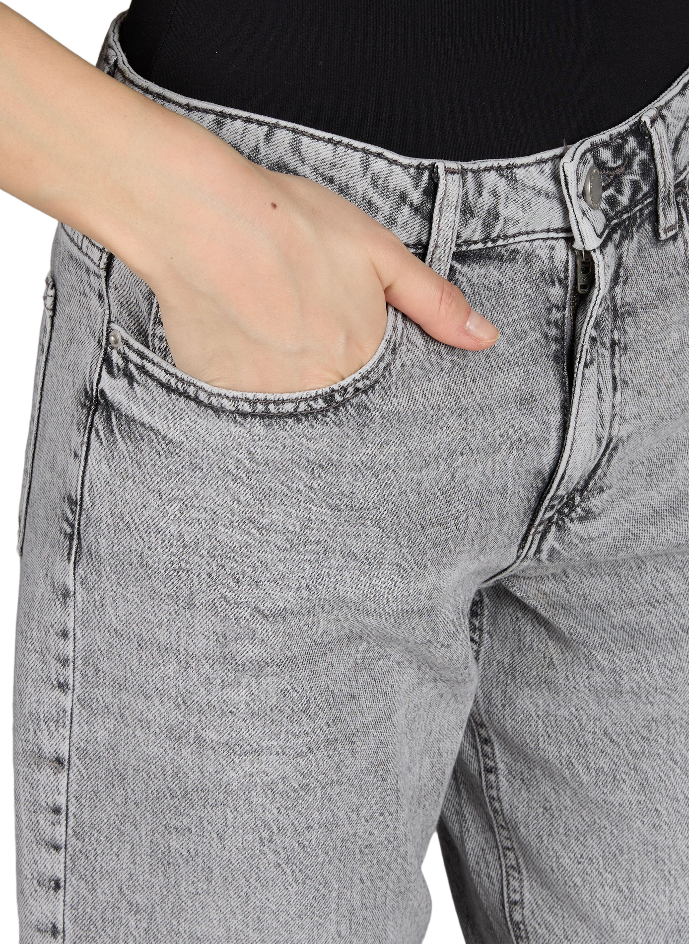 Wide Vipalma cotton jeans VILA Grey