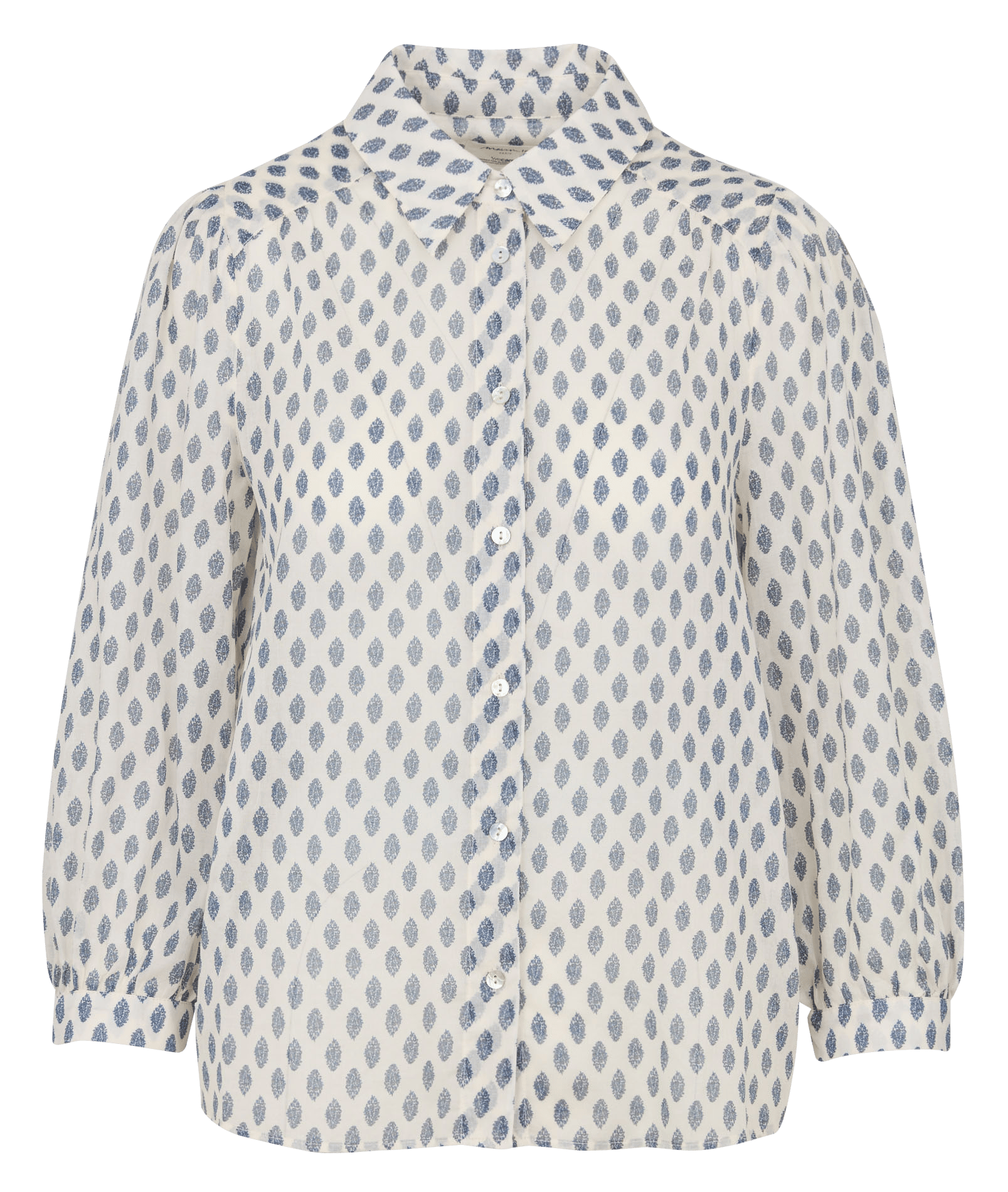 Chemise droite col classique imprimée en voile de coton dylan MAISON 123 Blanc