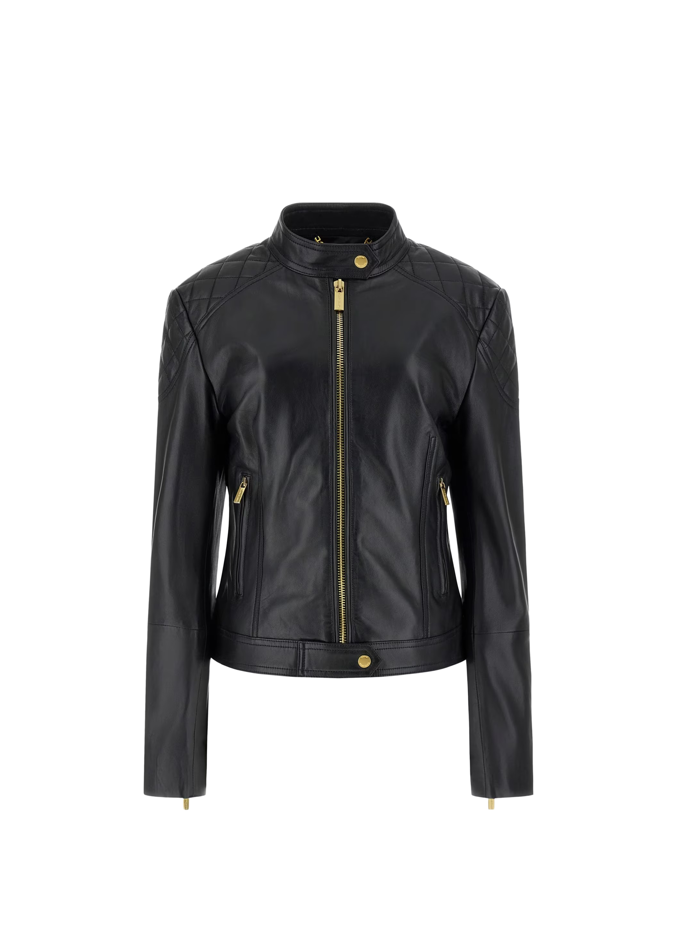 Veste col montant en cuir GUESS Noir