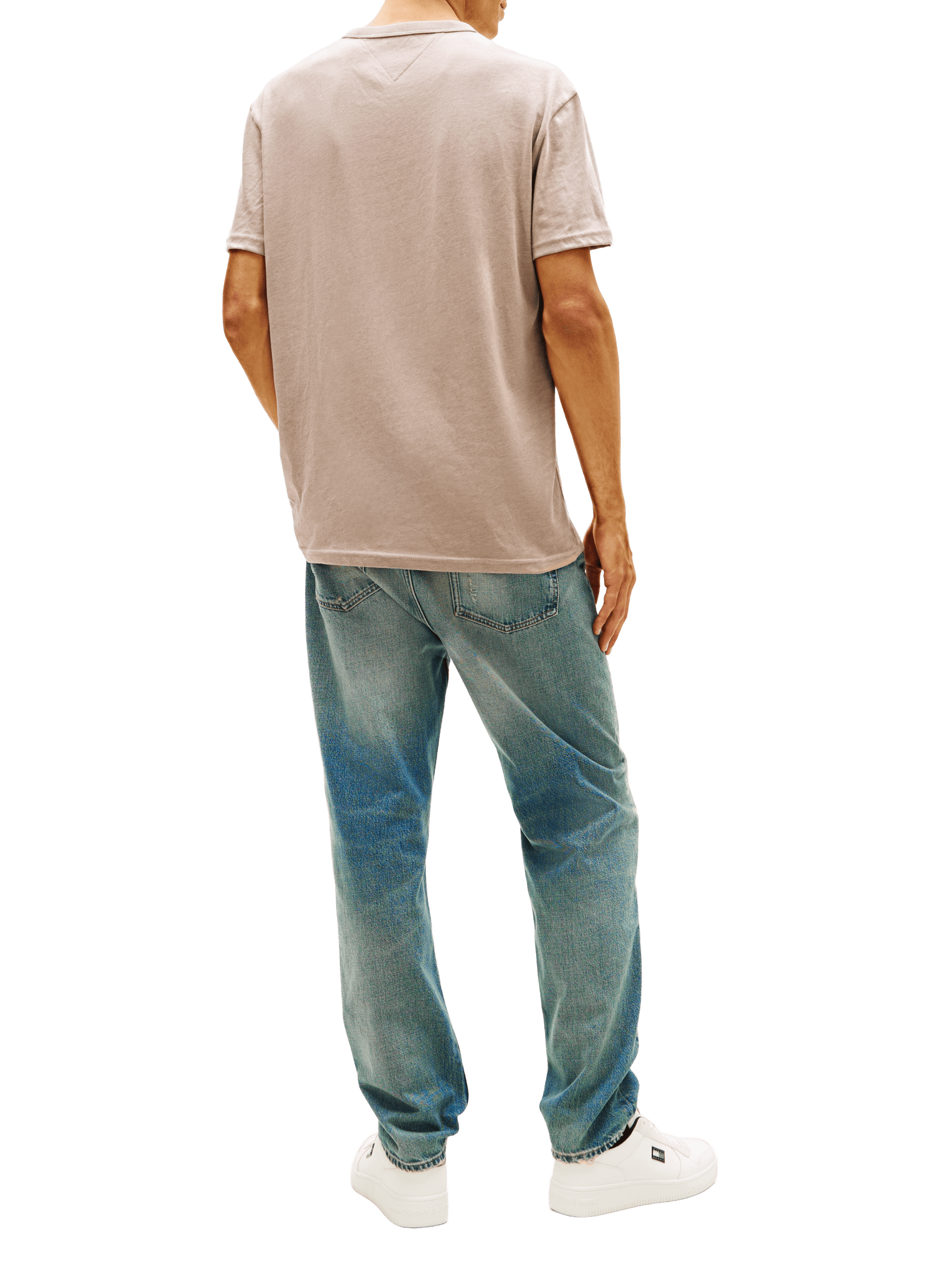 Round neck short sleeve t-shirt with embroidered logo TOMMY HILFIGER Grey