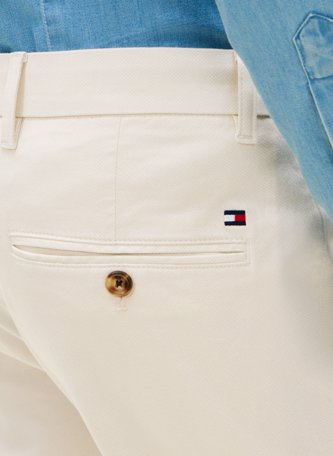 Pantalon coupe slim en coton TOMMY HILFIGER Beige