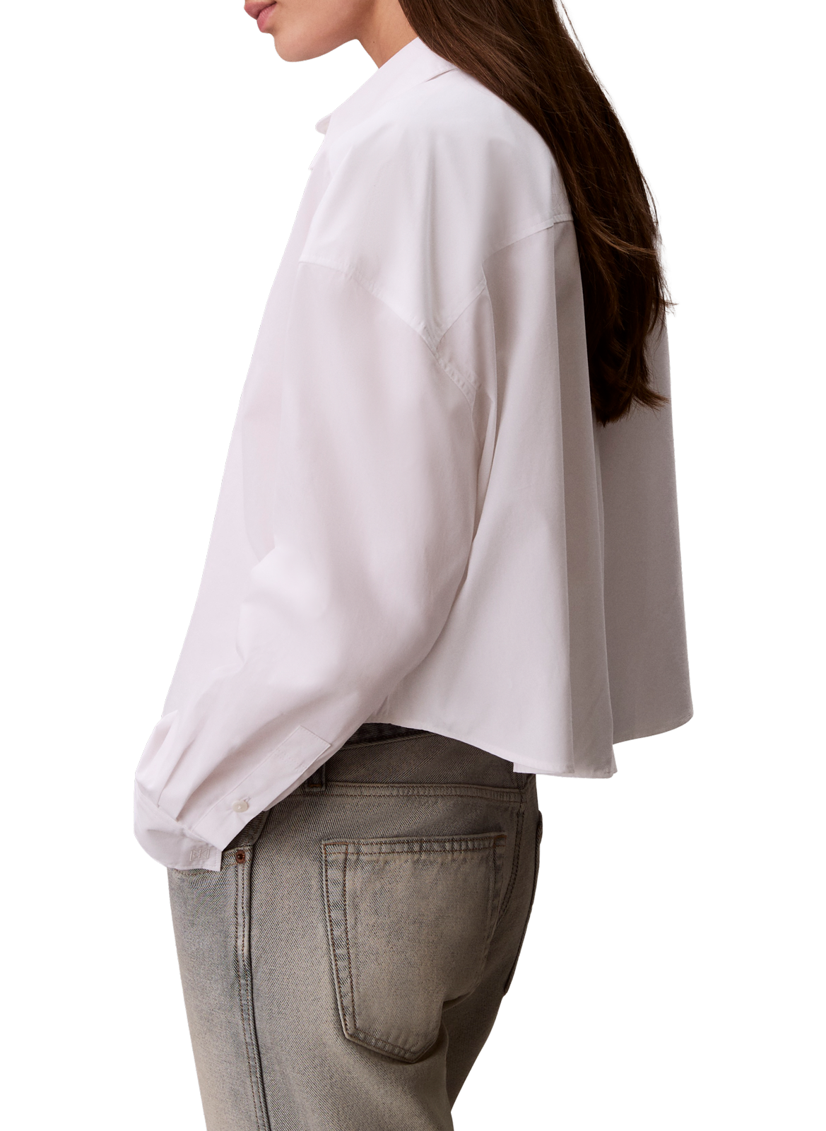 Chemise à coupe crop en coton CALVIN KLEIN Blanc