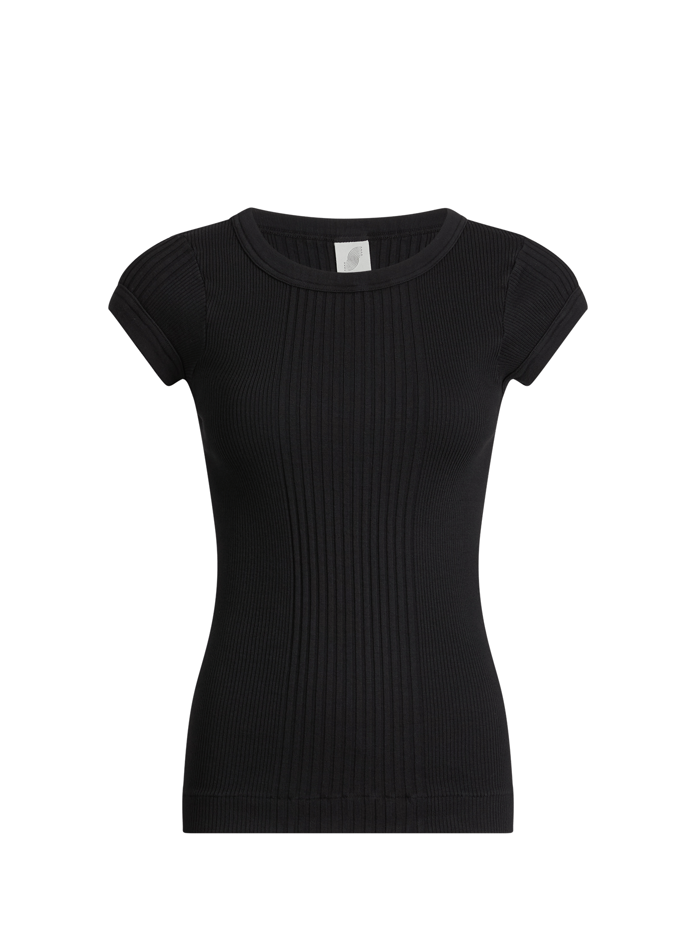 Chalain T-shirt with short sleeves in cotton knit. PURE SUGAR Black