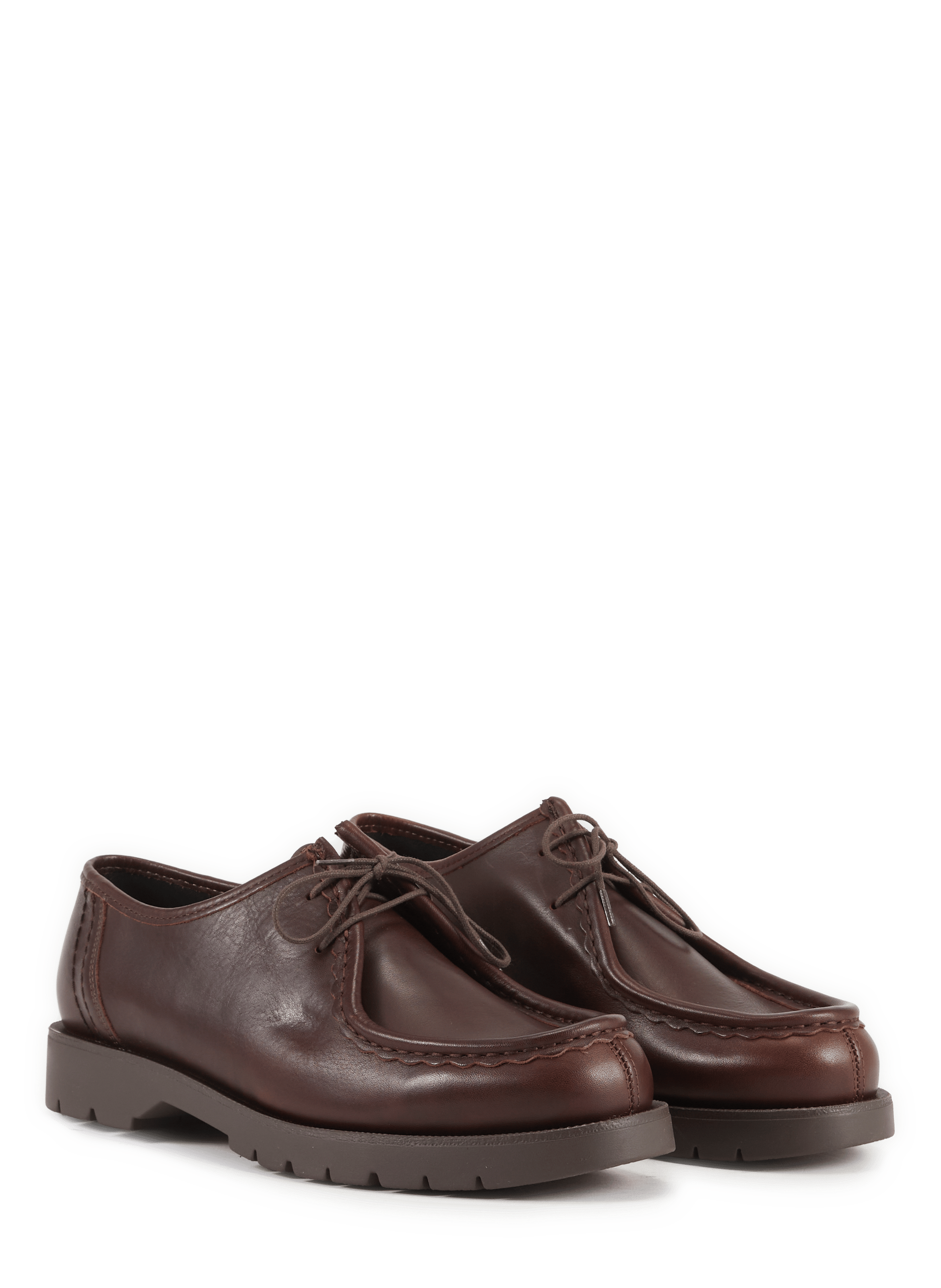 Calfskin leather lace-up loafers KLEMAN Brown