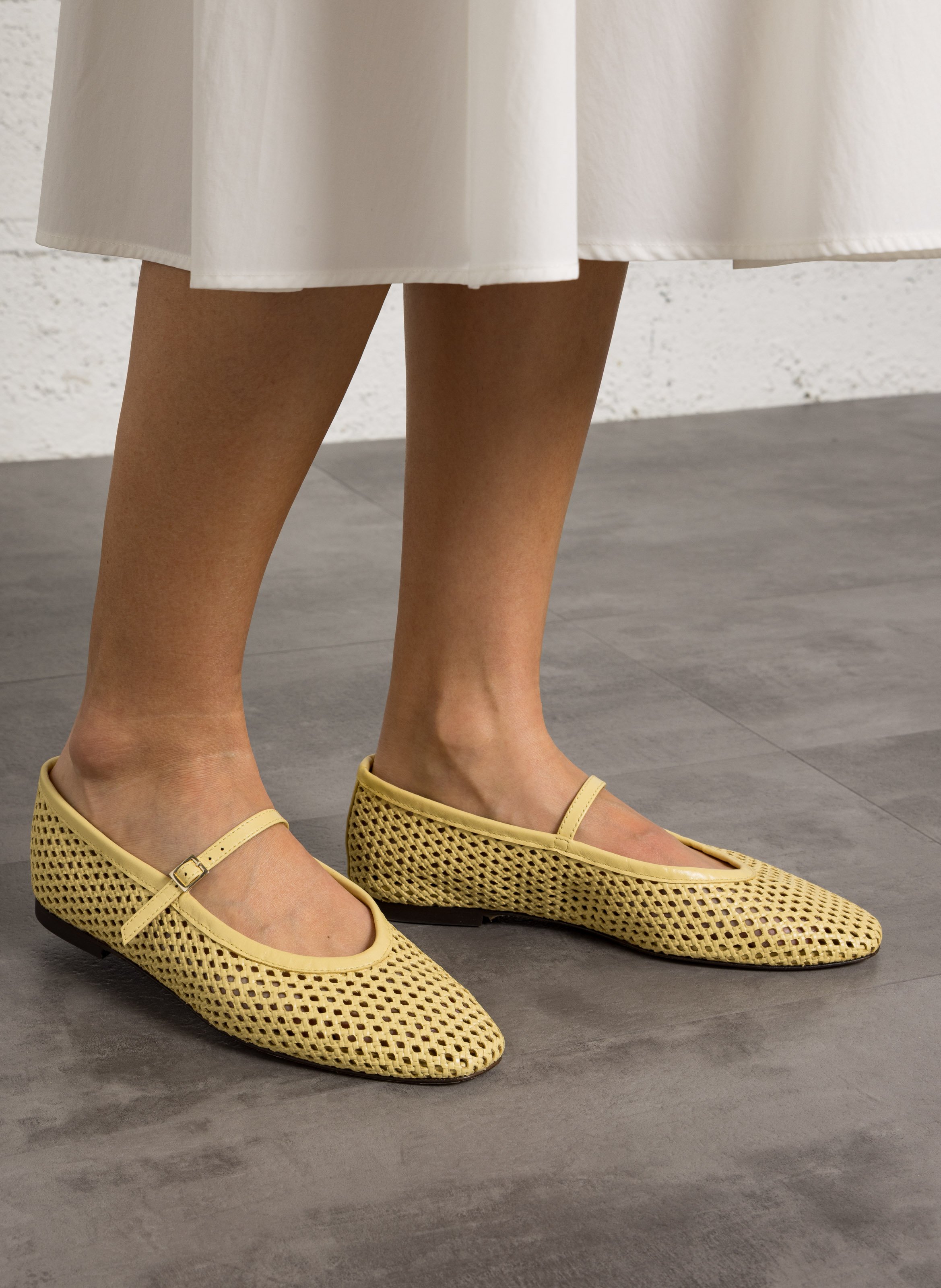 Balerines en cuir maya BOBBIES Jaune