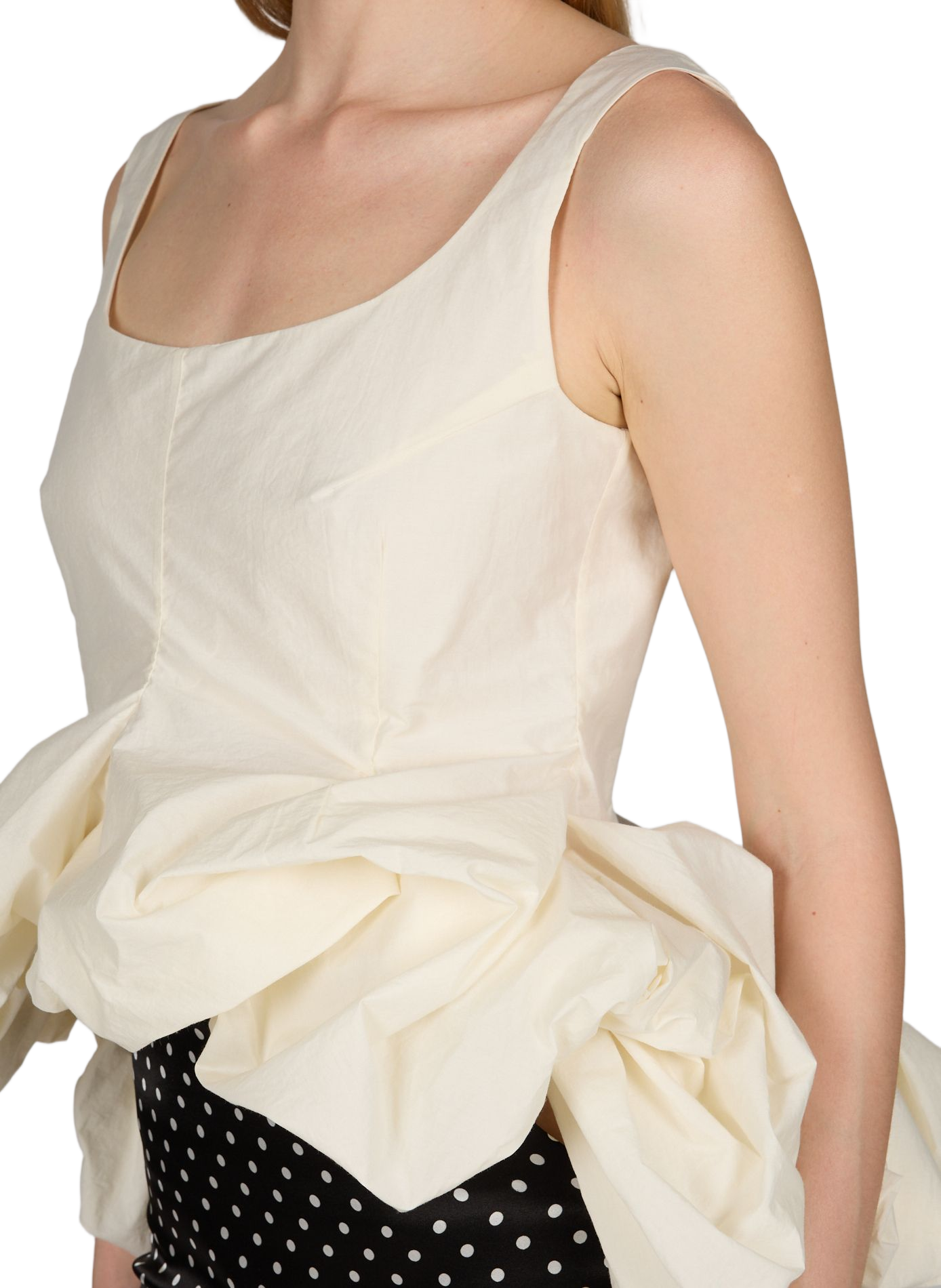 Sleeveless top with a gathered hem MAGDA BUTRYM Beige