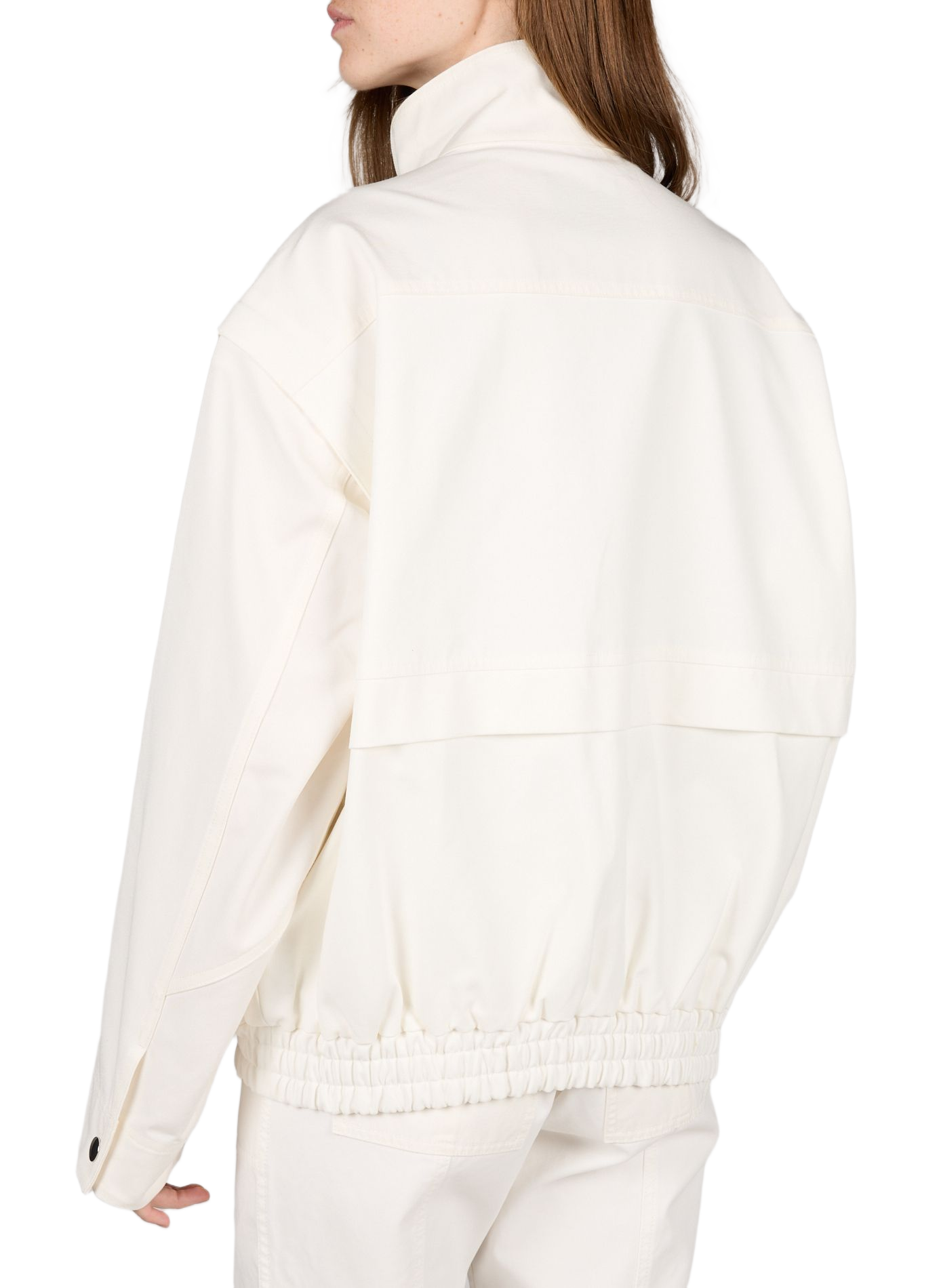 Jacket with removable zippered sleeves in cotton TIBI White