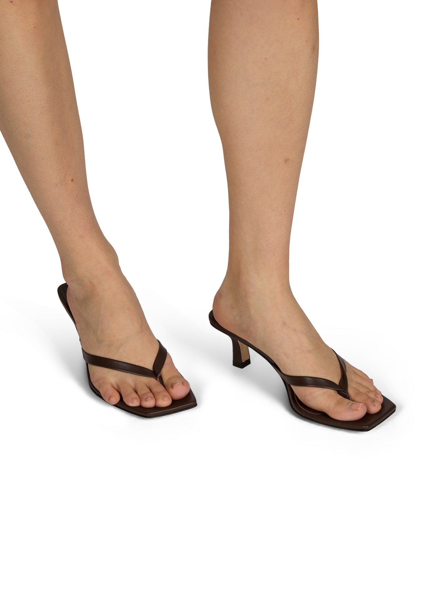 Leder-Pantoletten mit Absatz AEYDE Braun