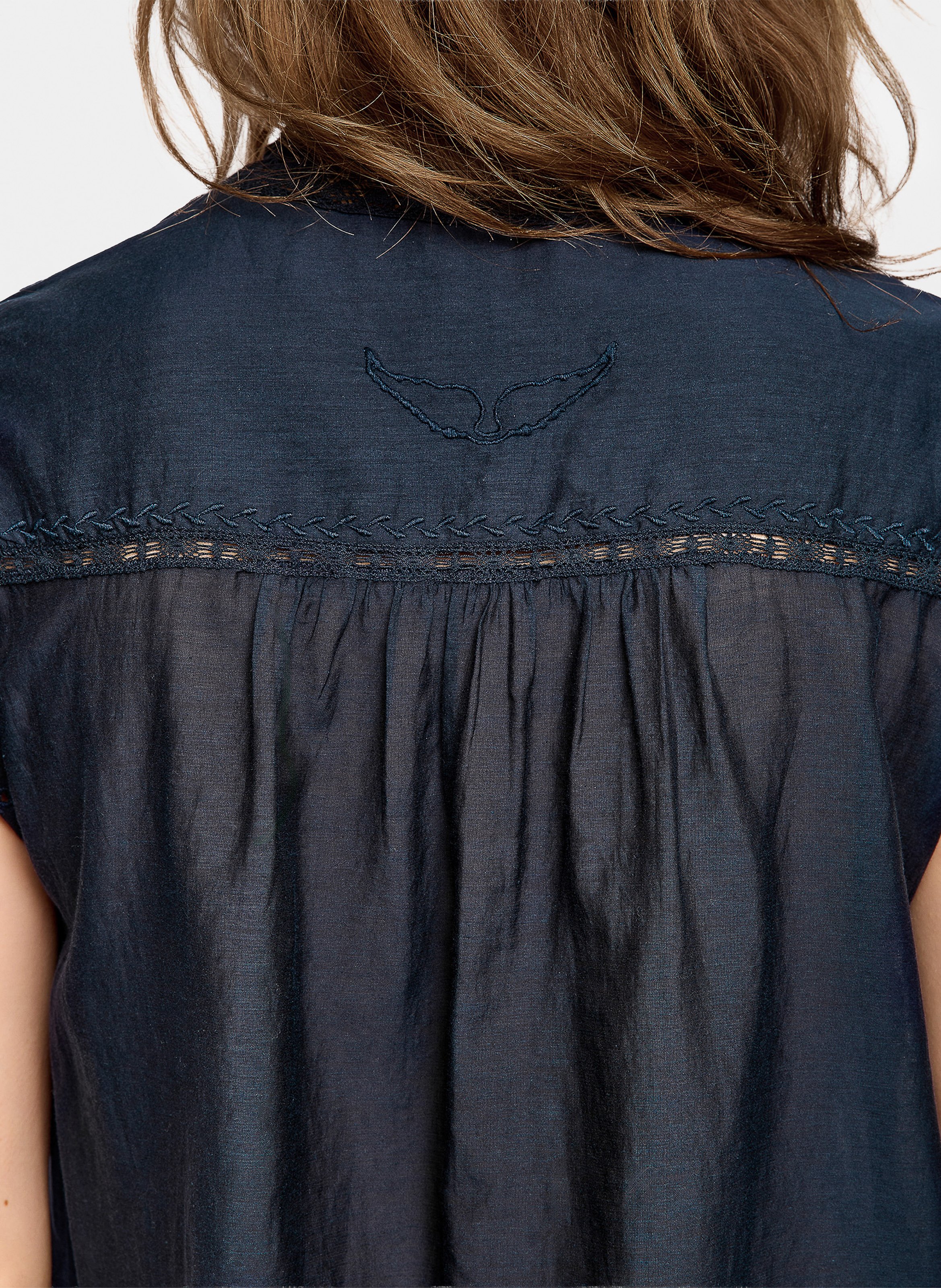 Round neck cotton top tika ZADIG&VOLTAIRE Blue