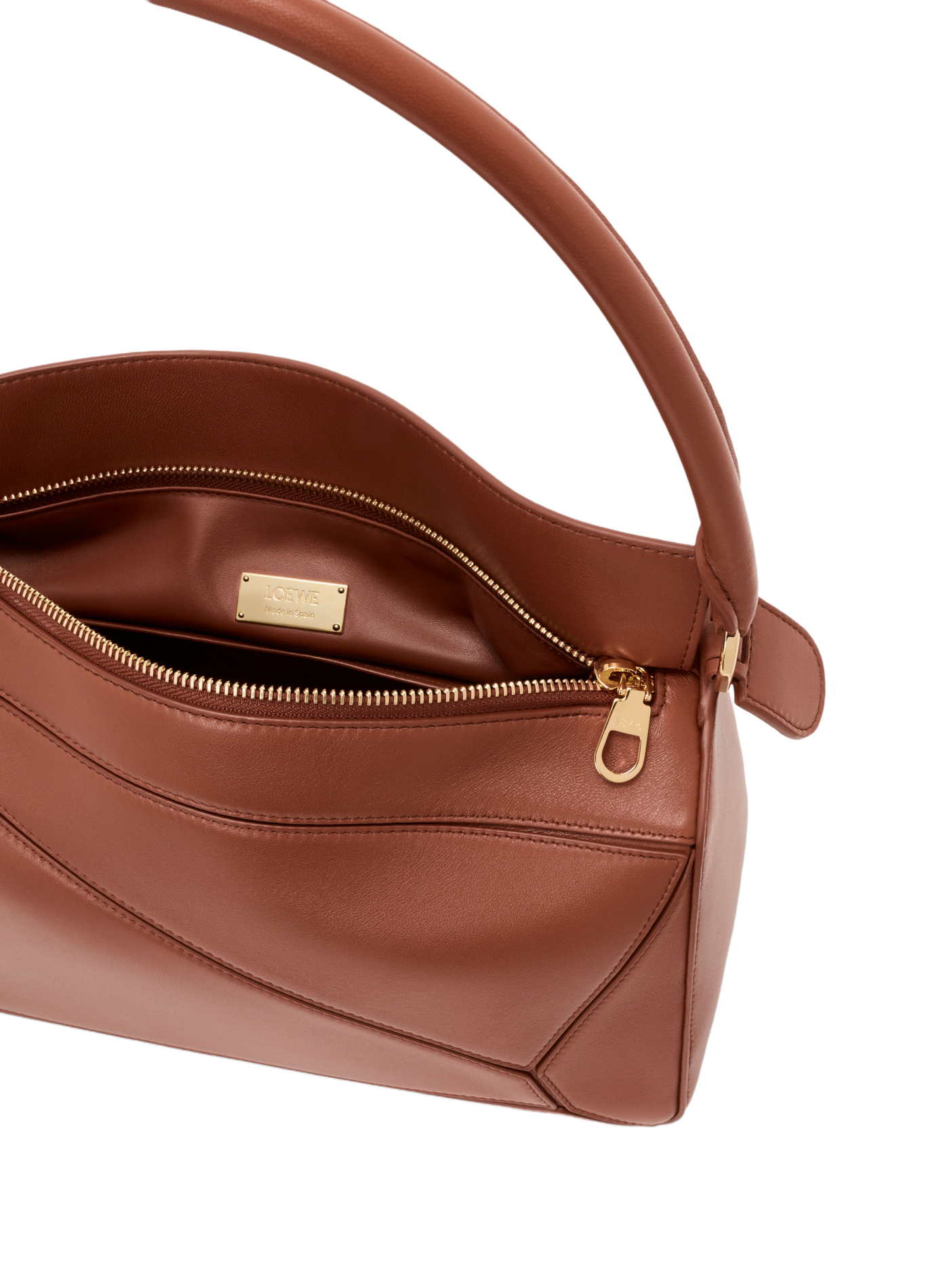 Medium Featherlight Puzzle Bag in Nappa Lambskin Leather LOEWE Brown