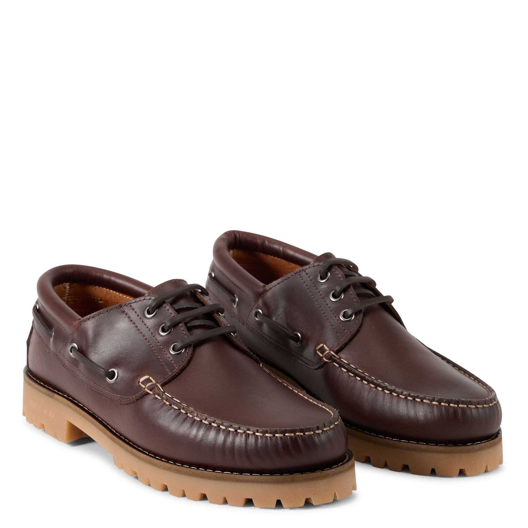 Chaussures bateau en cuir IKKS Marron