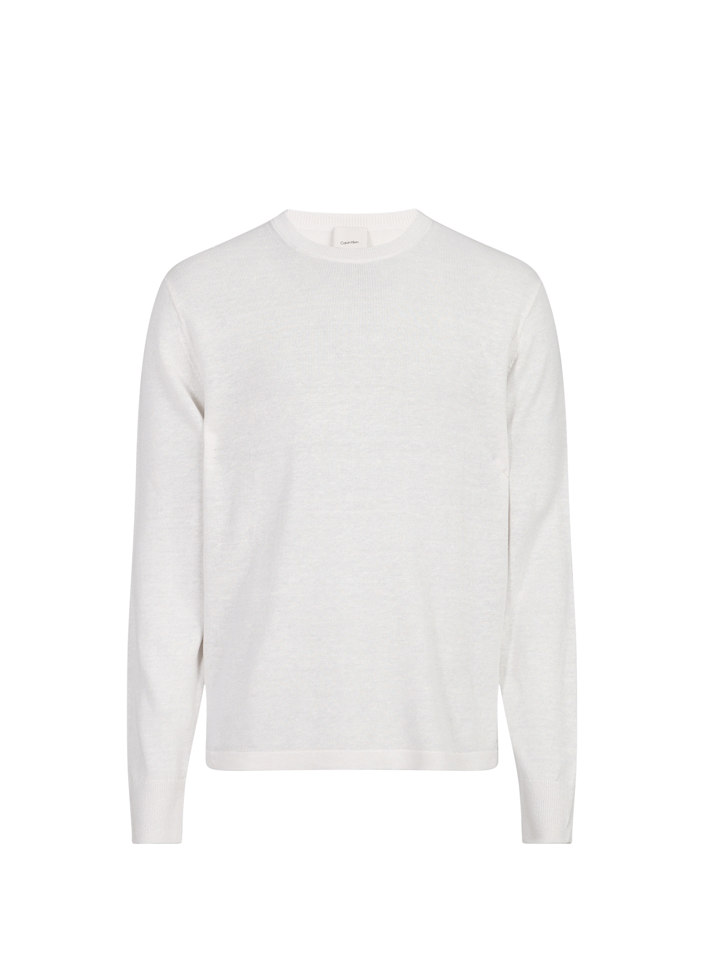 Gerader Rundhalsausschnitt-Pullover aus Leinenmischung CALVIN KLEIN Beige