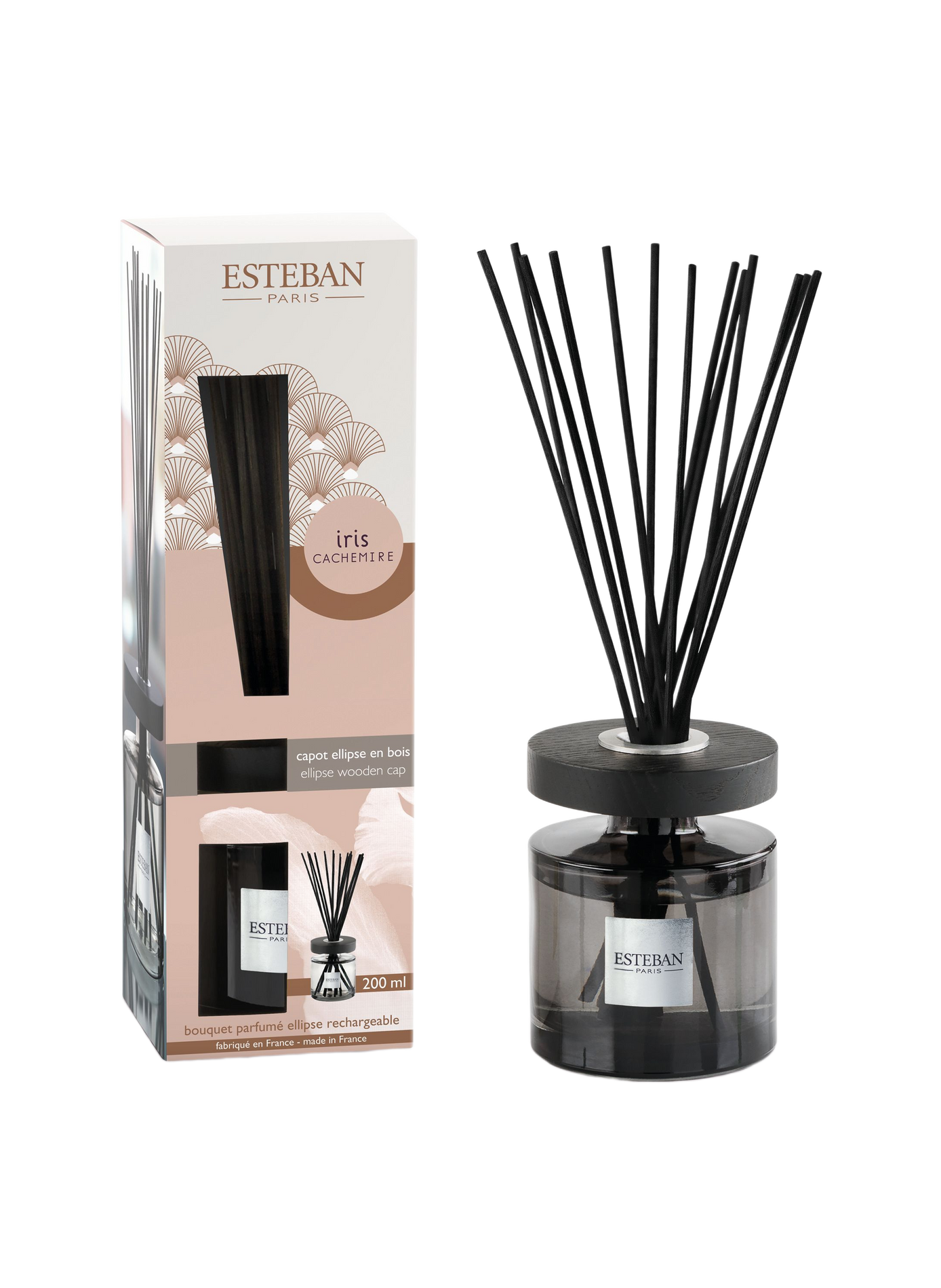 Refillable scented Ellipse bouquet Iris Cashmere 200 ml ESTEBAN Pink