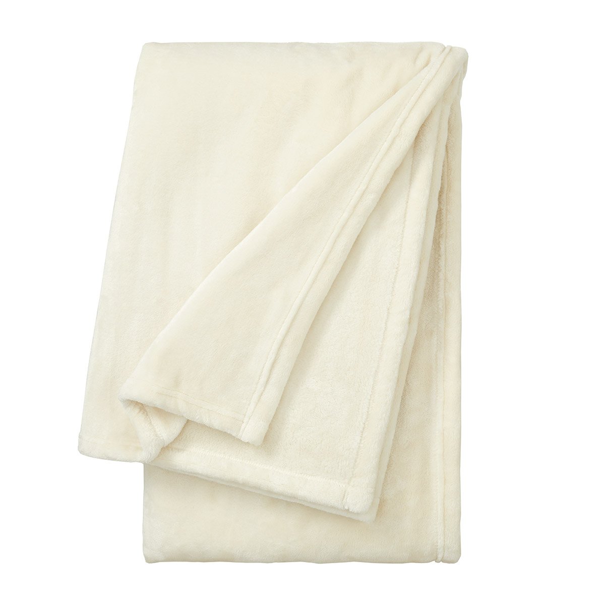 Plaid en polaire, castor DESFORGES Blanc