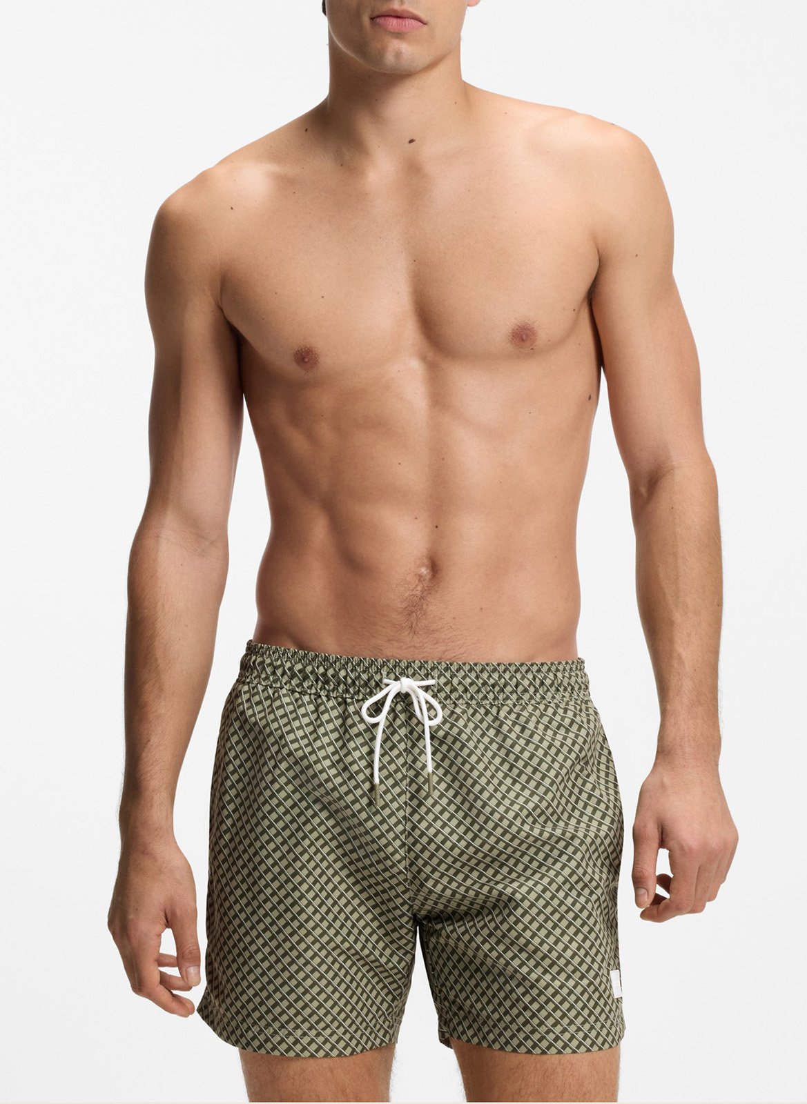 Short de bain imprimé BOSS Kaki