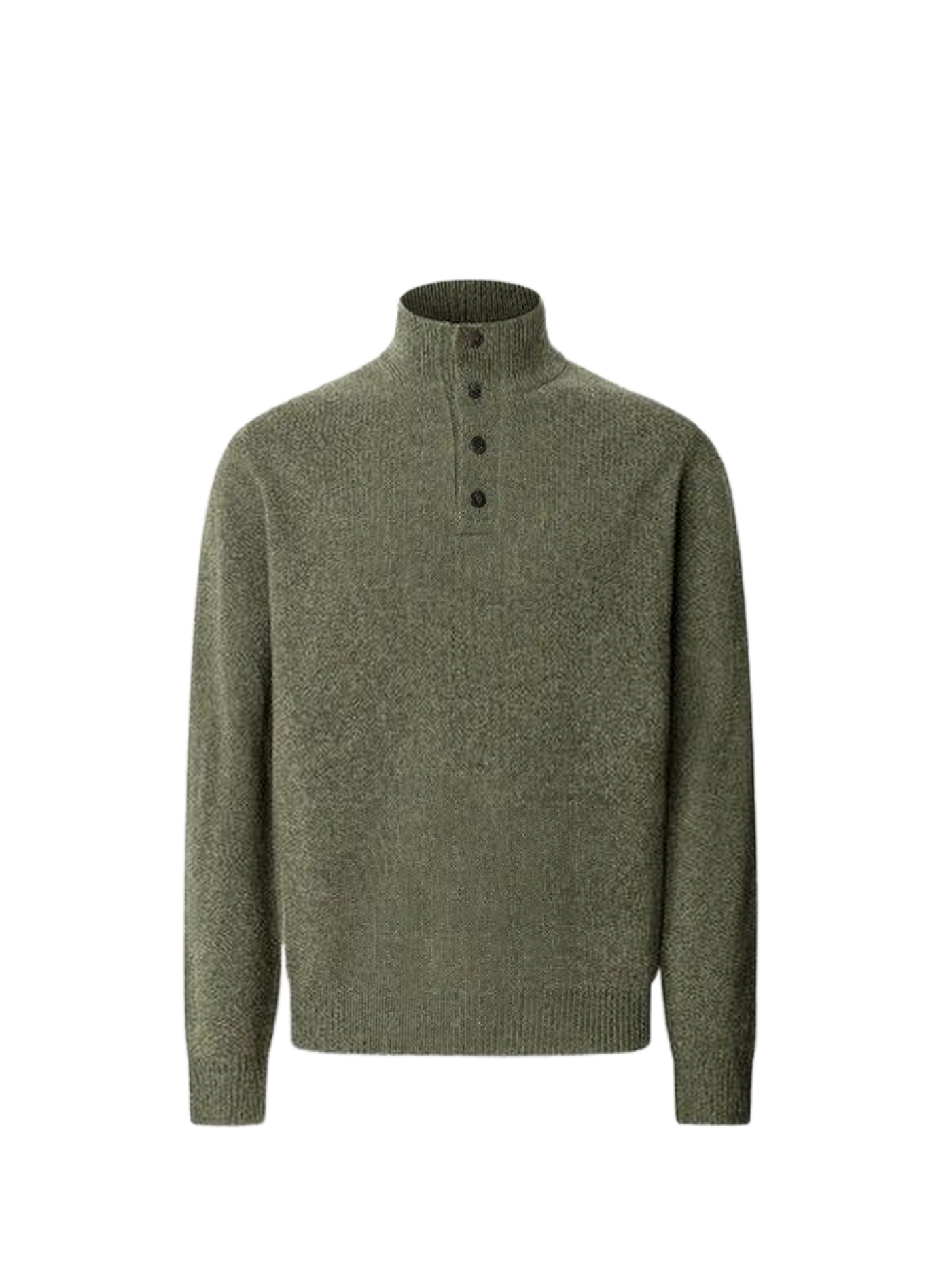 Pullover aus Wolle mit geknöpftem Stehkragen HACKETT Khaki