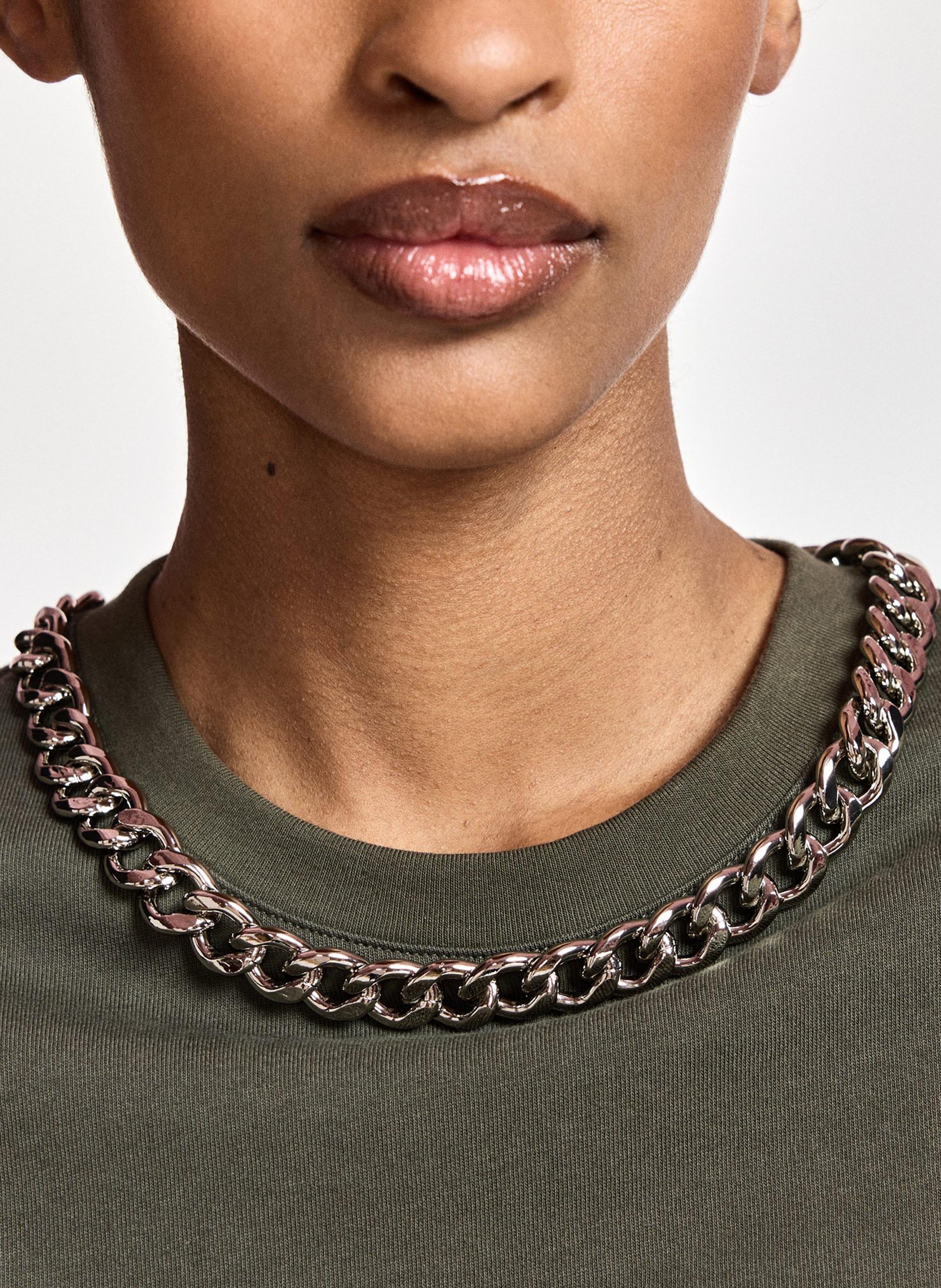 T-shirt ample avec collier en chaîne en coton bio klaim ESSENTIEL ANTWERP Vert