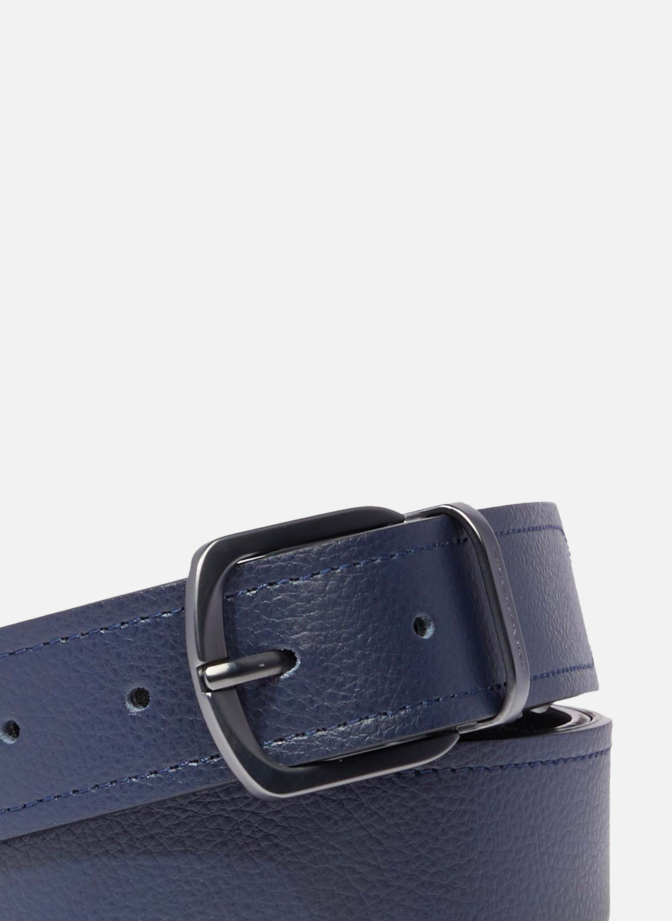 Gürtel herren aus leder mit dornschliesse PIQUADRO Blau