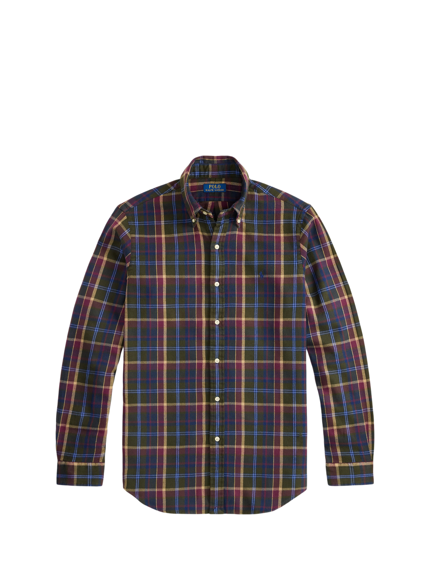 Chemise droite col classique à carreaux en coton POLO RALPH LAUREN Vert