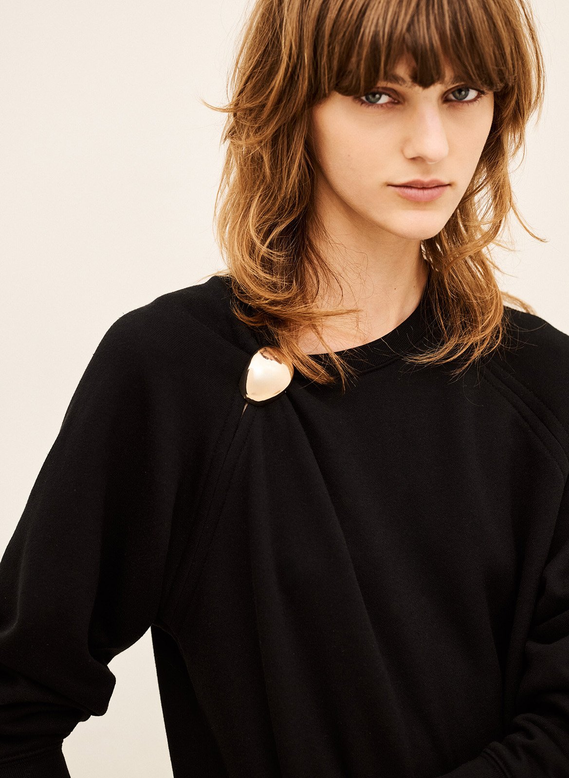 Sweat droit en coton mélangé della BA&SH Noir