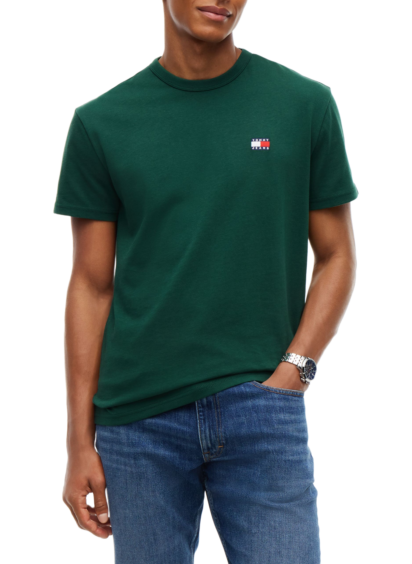 Katoenen T-shirt | Groen TOMMY HILFIGER Heren