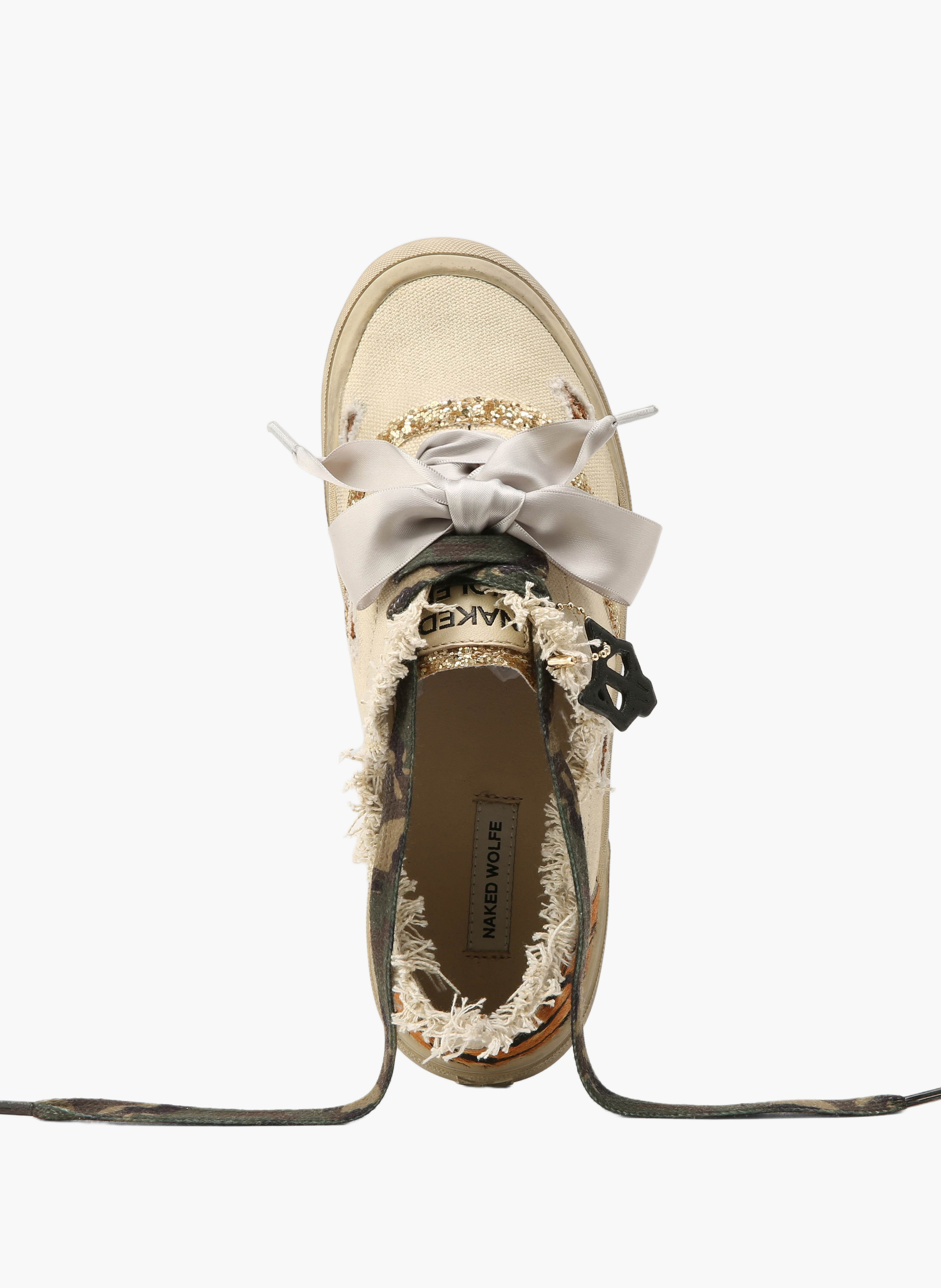 Mission-sneakers van canvas NAKED WOLFE Beige