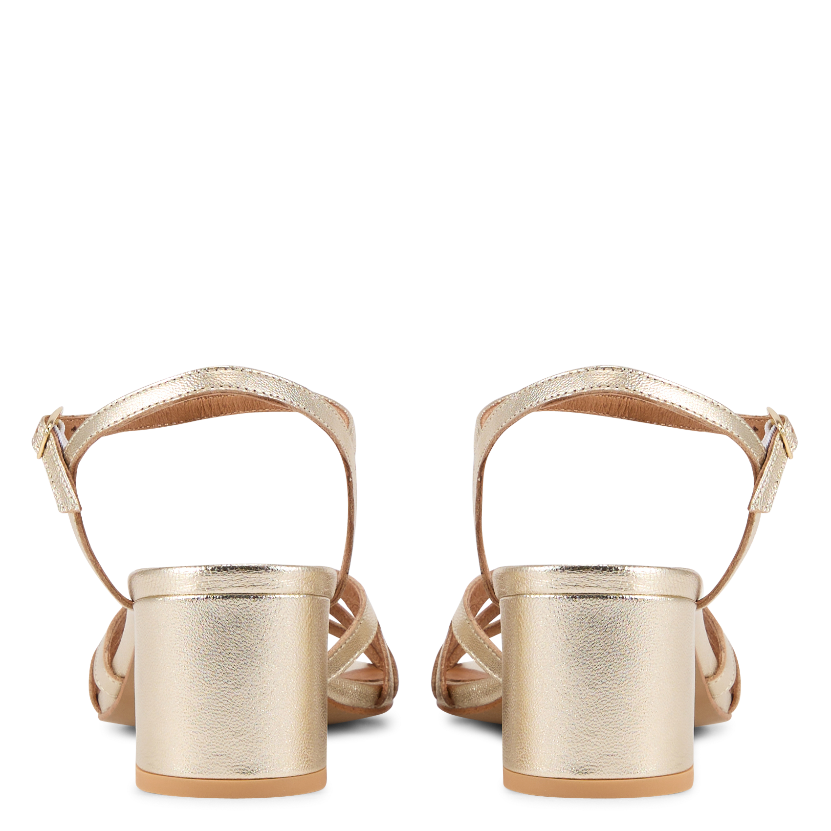 Leren sandalen met hak LA FEE MARABOUTEE Geel