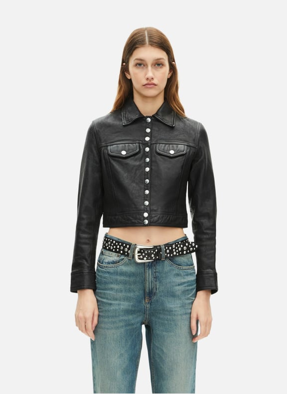 Blouson en cuir Noir by THE KOOPLES THE KOOPLES Blouson en cuir Noir