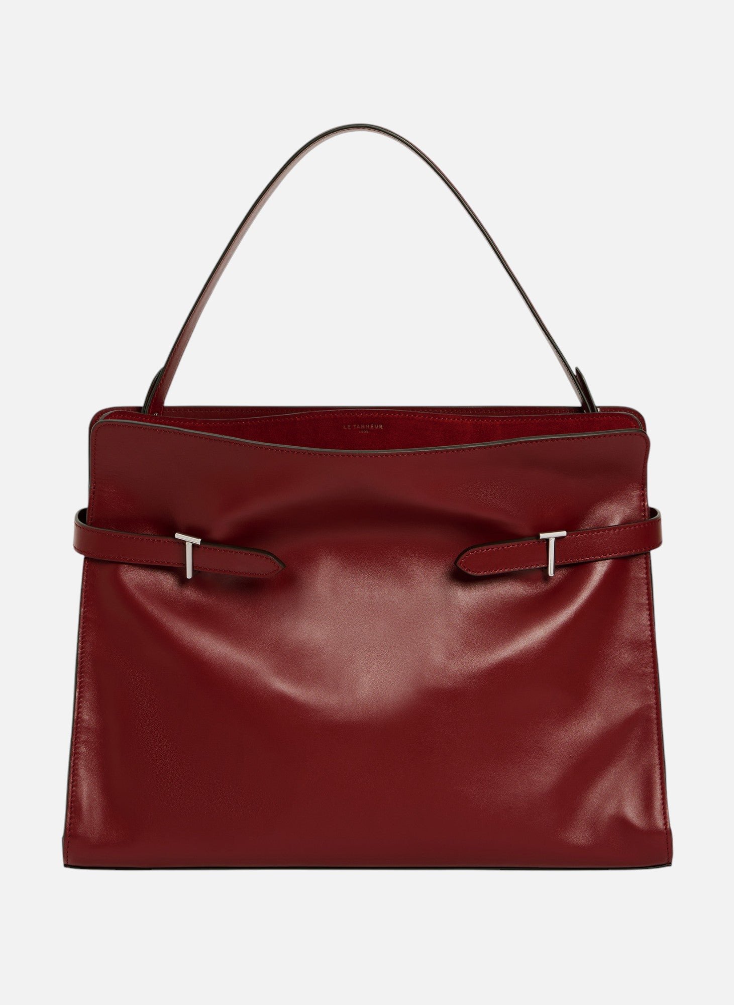 Sac porté épaule modèle maxi emie en cuir lisse et nubuck LE TANNEUR Rouge