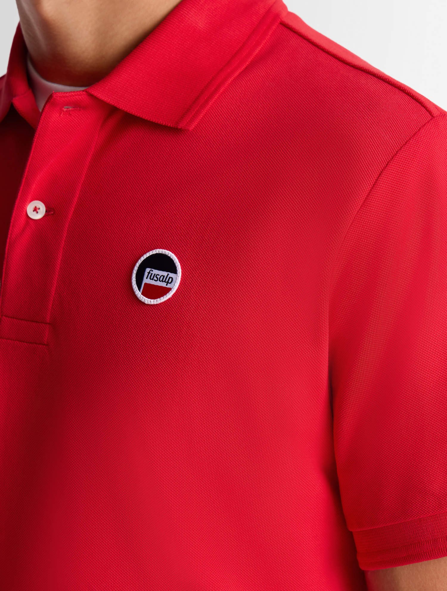 Polo manches courtes gerlo col polo coupe regular FUSALP Rouge