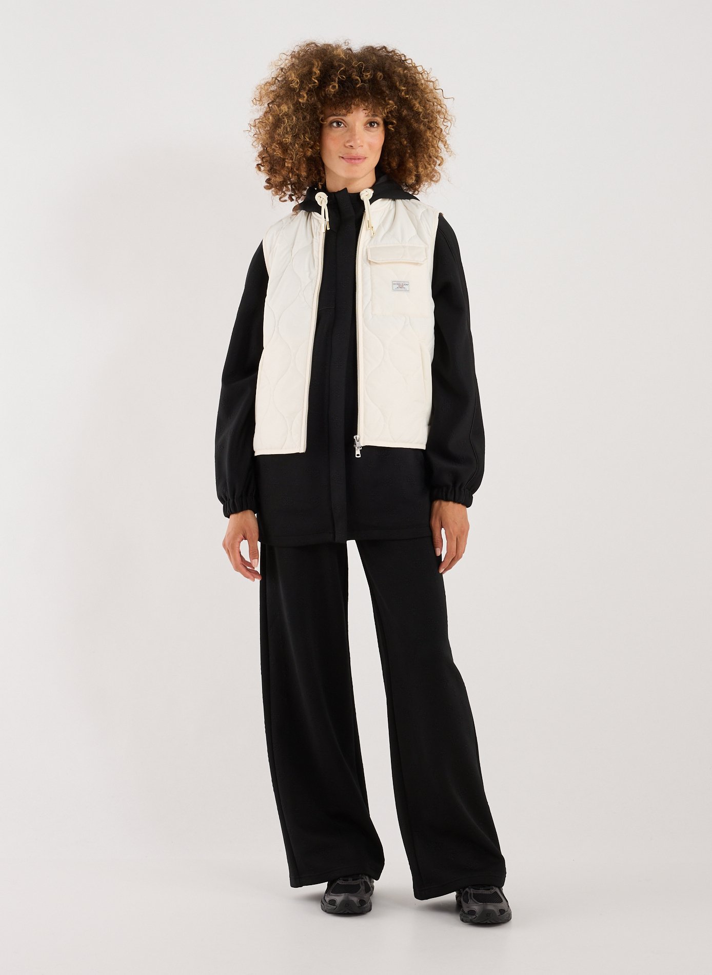 Gilet sans manches matelassé GUESS Blanc