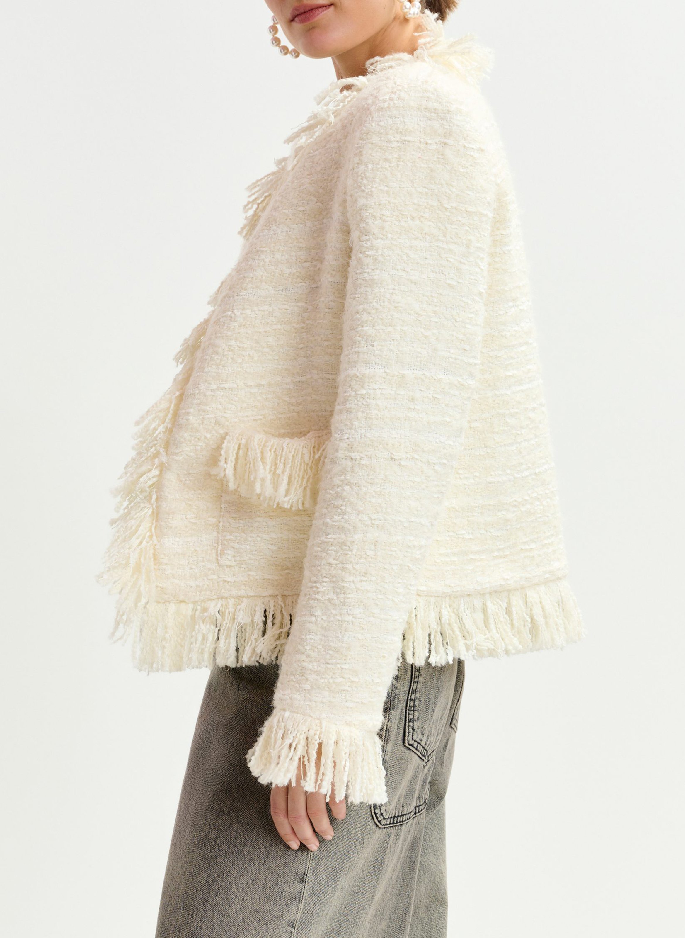 Veste col rond iskra ESSENTIEL ANTWERP Blanc