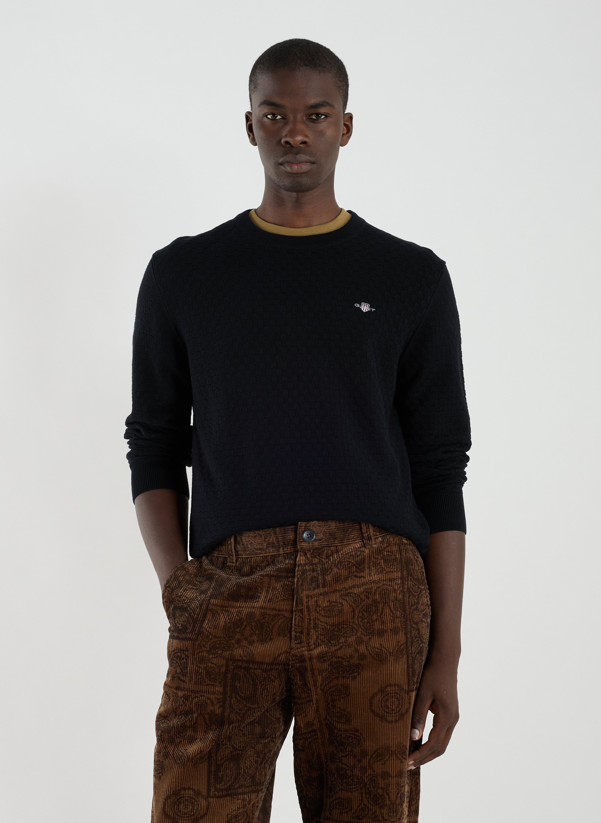 GANT Straight cotton jumper Black