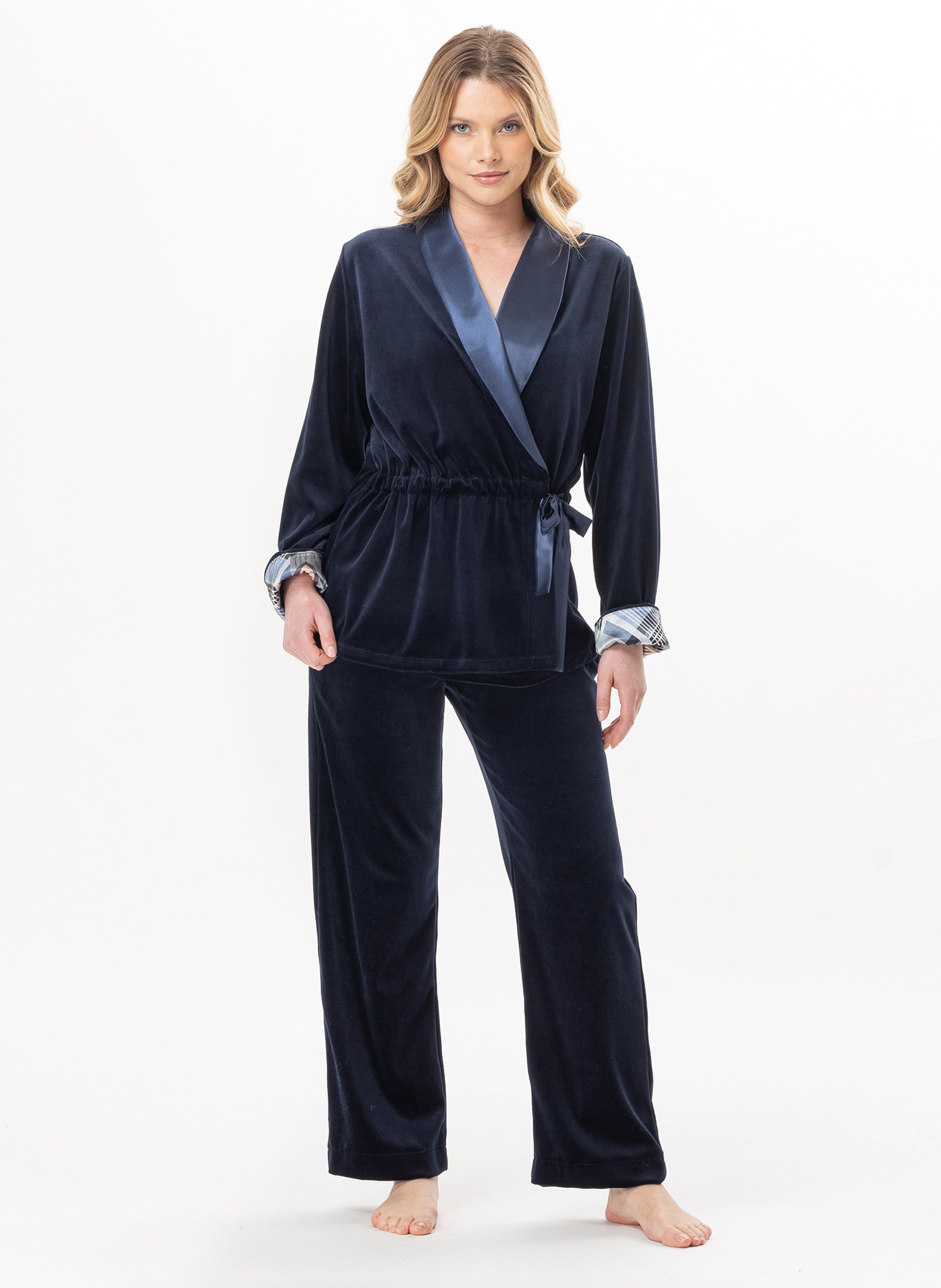 Ensemble homewear en velours bradley 126 LE CHAT Bleu