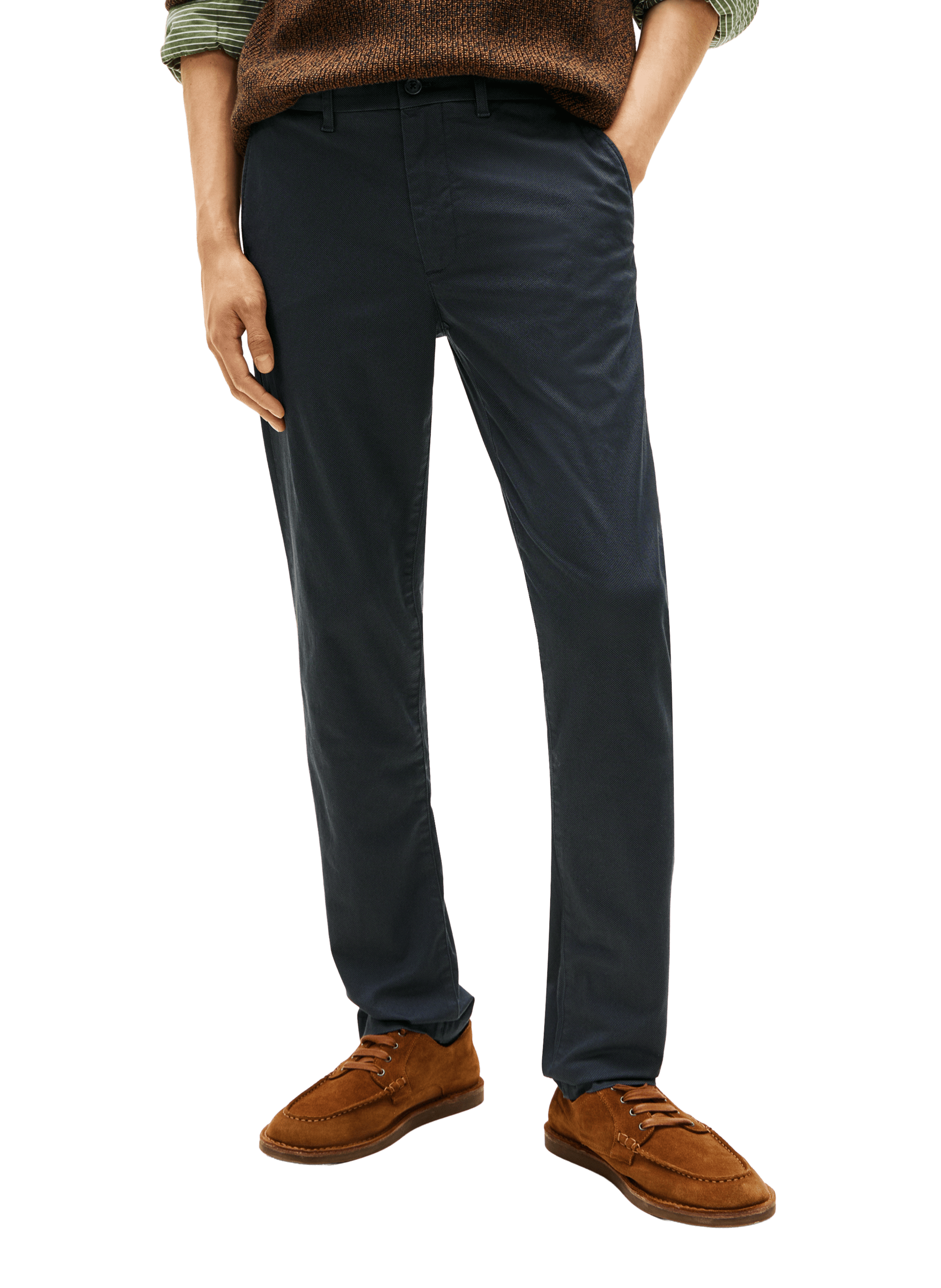 Pantalon coupe slim en coton TOMMY HILFIGER Bleu