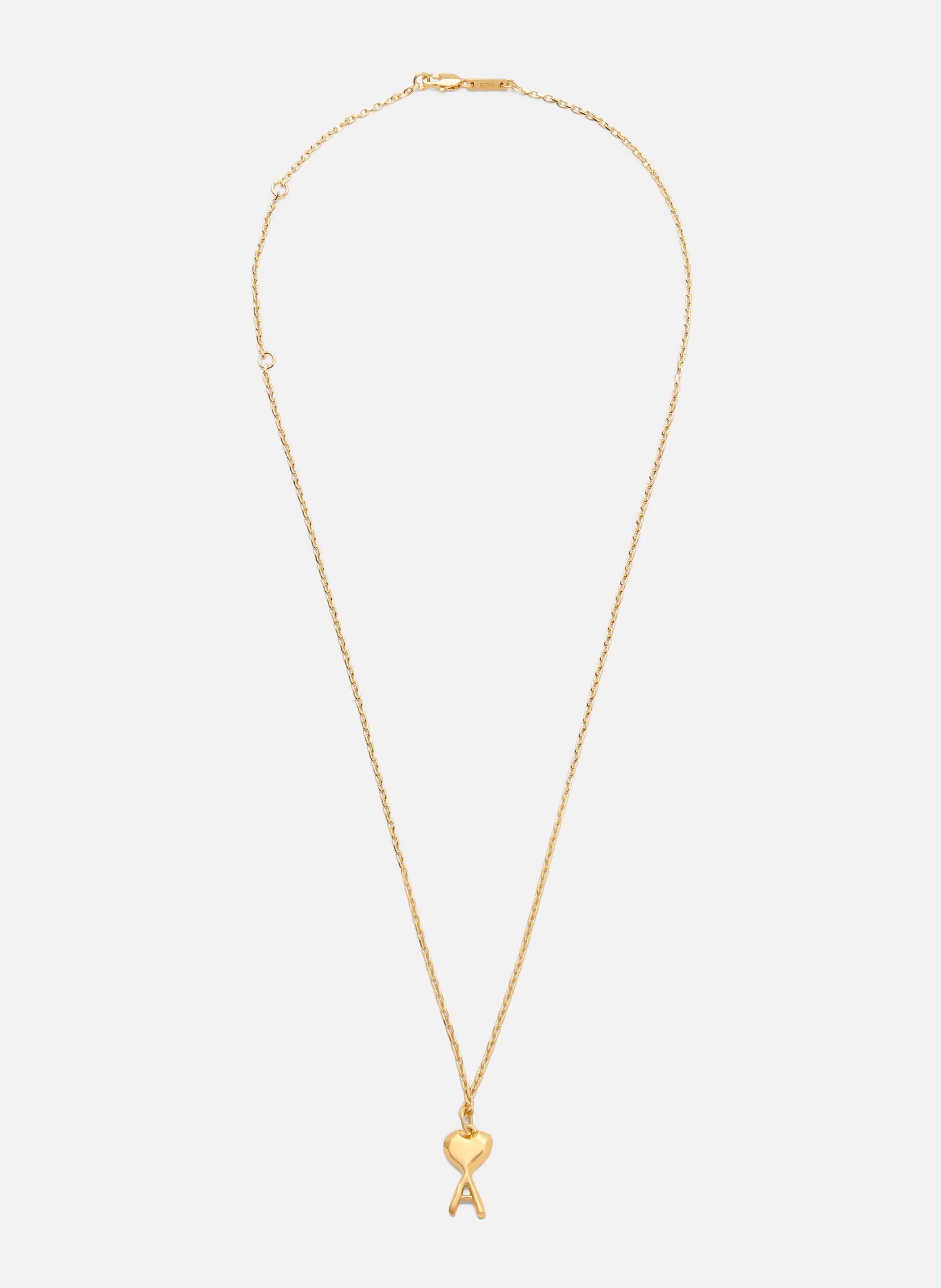Collier martelé fin doré ami de coeur unisexe en laiton AMI PARIS Jaune