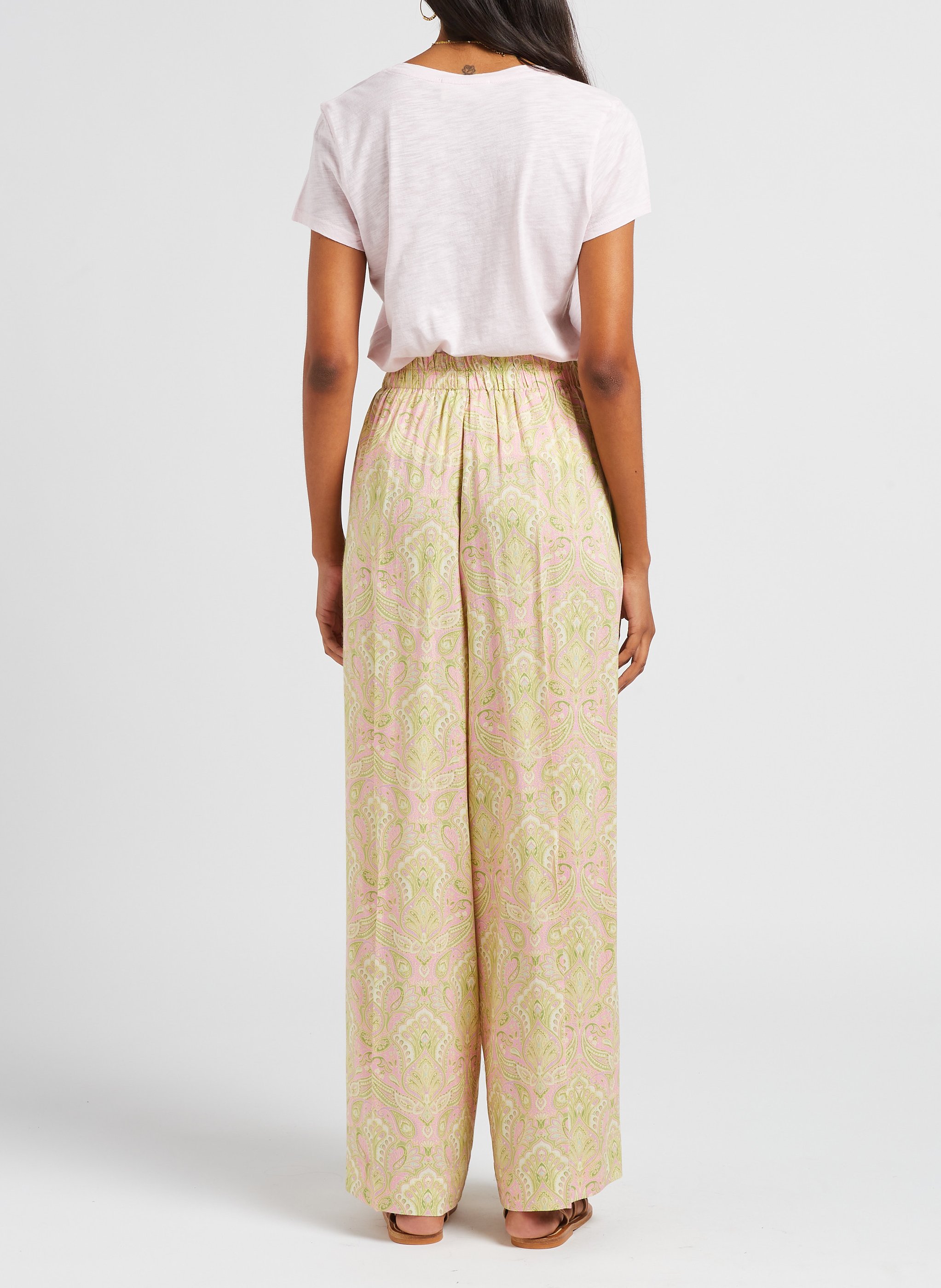 Tee-shirt col rond en coton mélangé jacksonville AMERICAN VINTAGE Rose