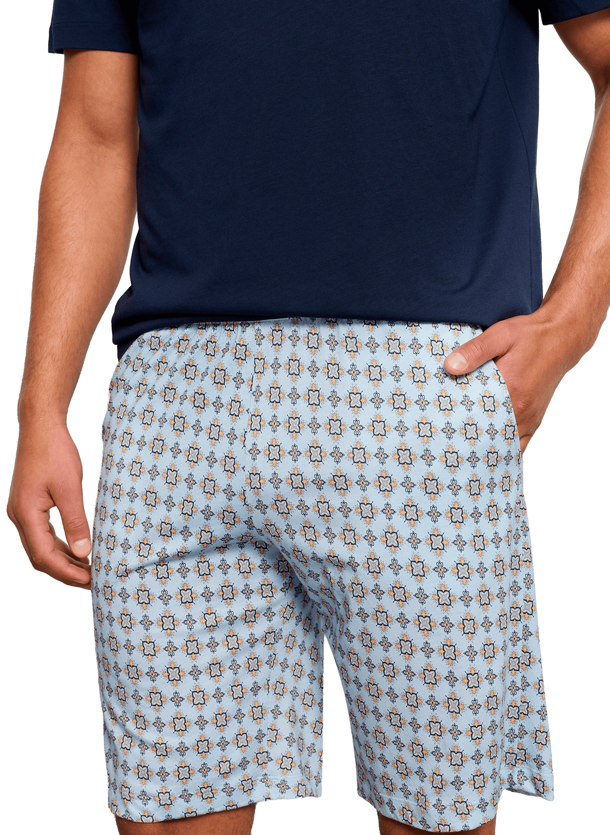 Short cotton blend pajama set HANRO Blue