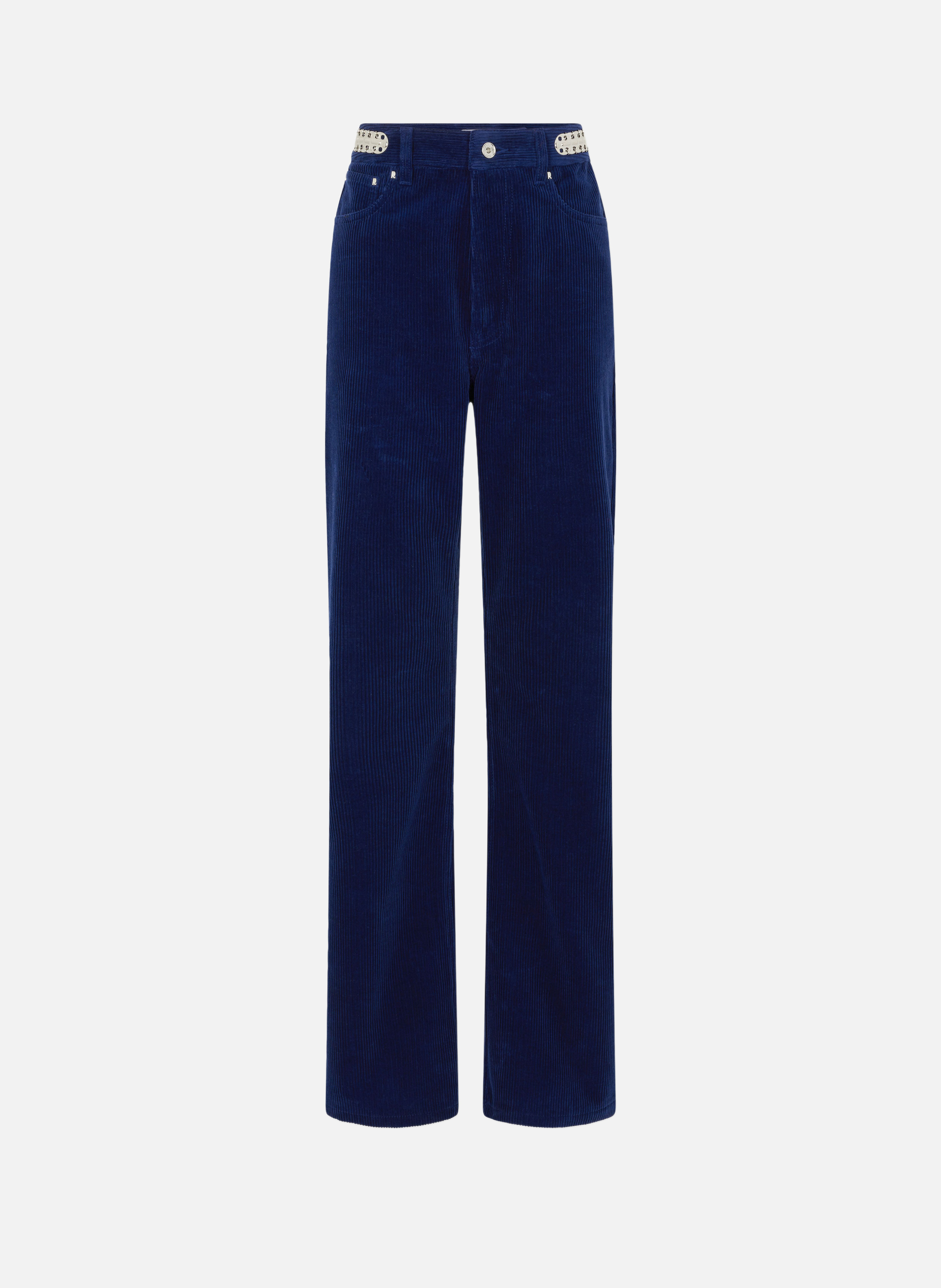 Pantalon baggy en velours RABANNE Bleu