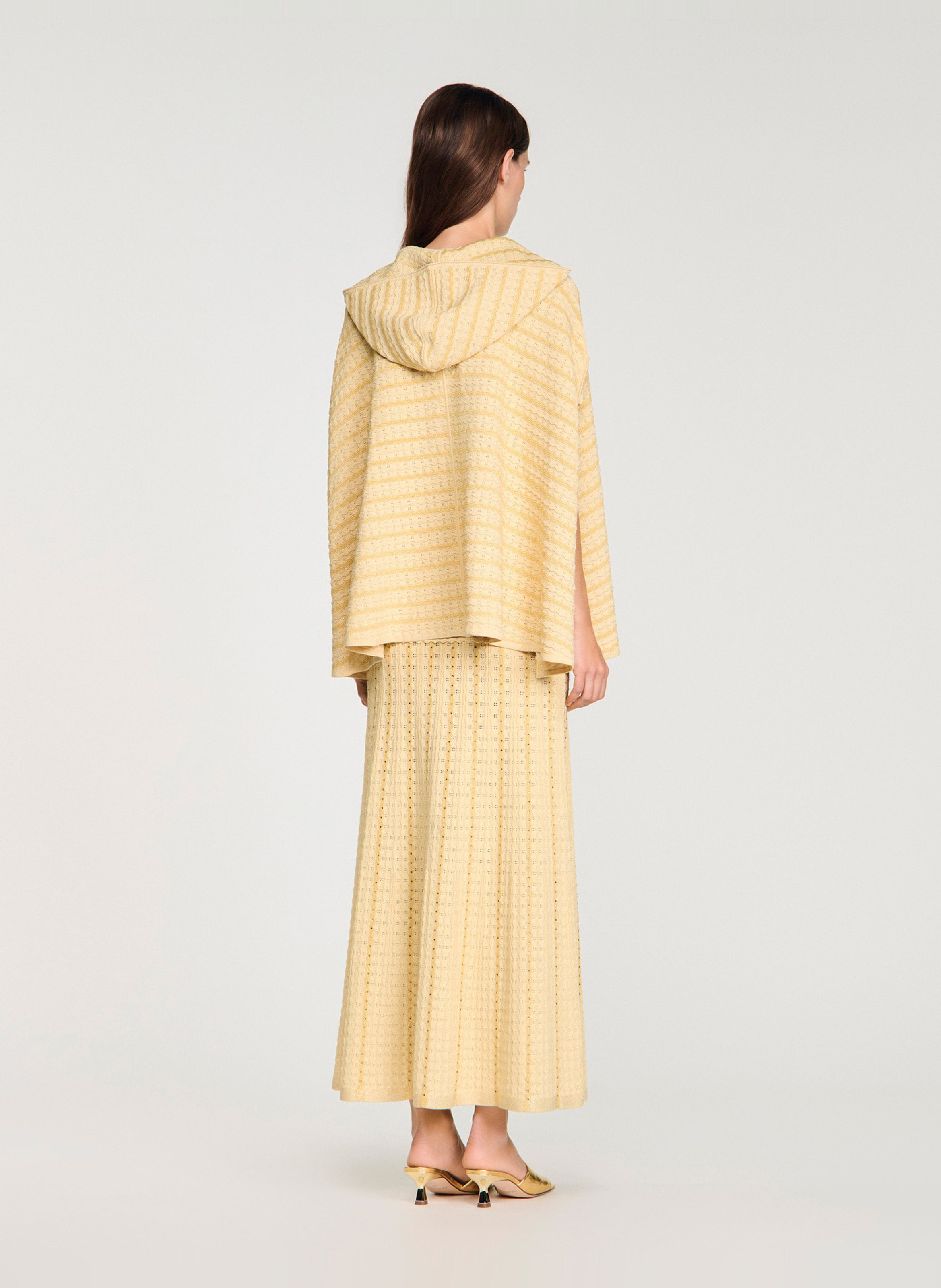 Cape oversize en maille strassée SANDRO Doré