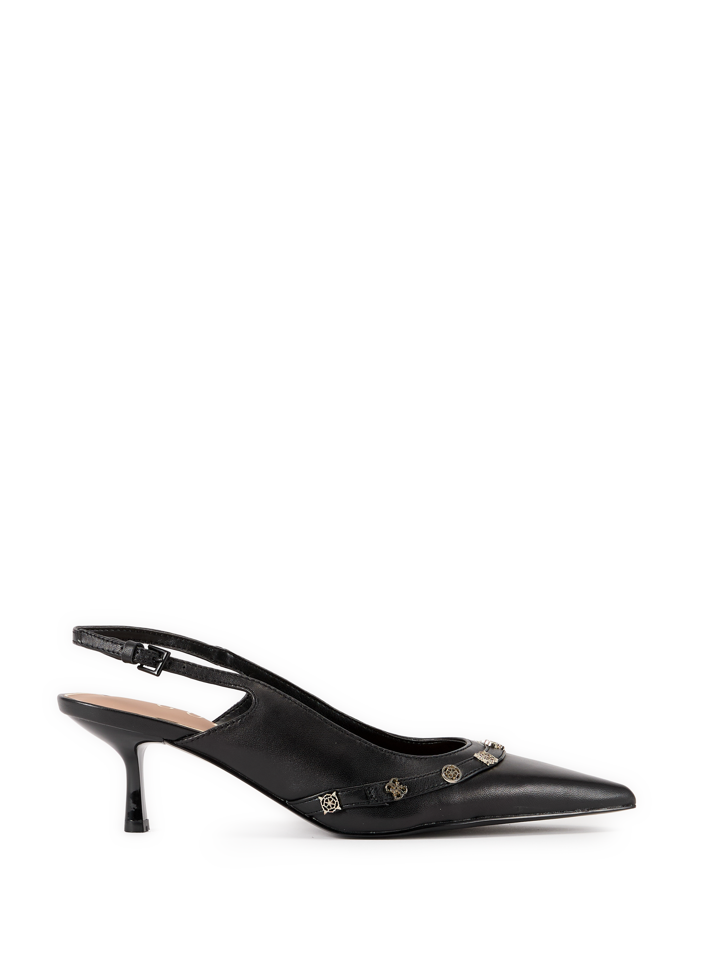 Sling-back Yanai in mixed leather GUESS Black