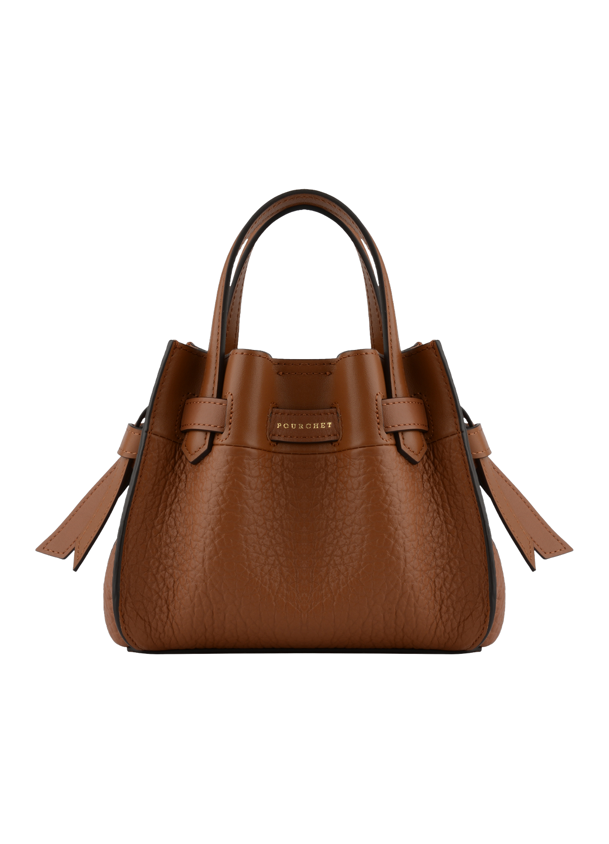 Blossom | Sac à main Nano en cuir de vachette POURCHET Marron