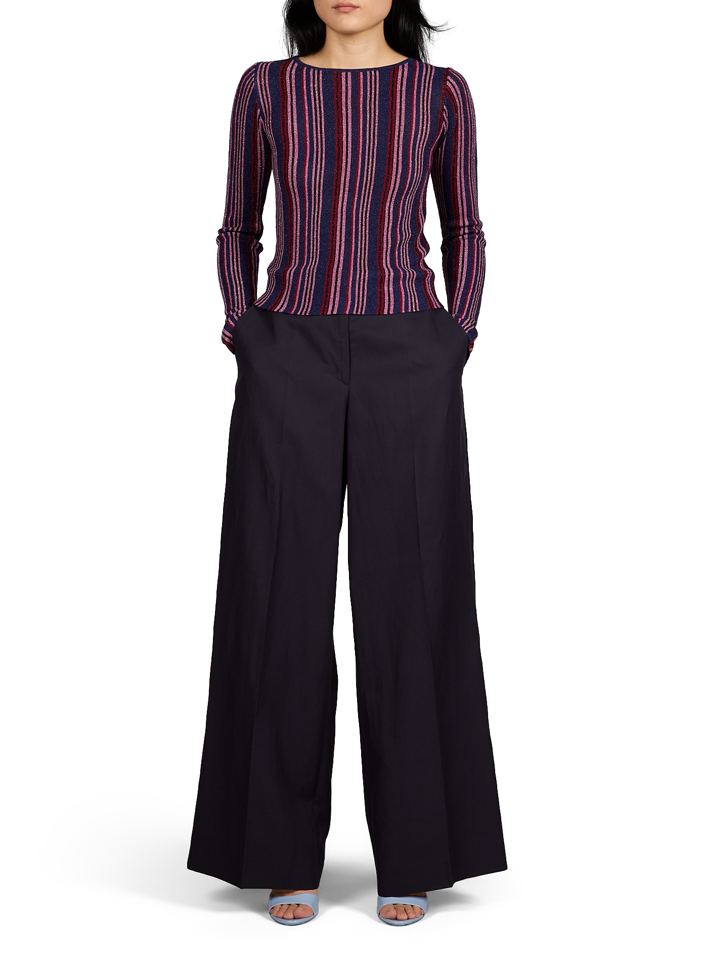 Striped long sleeve top VILA Red