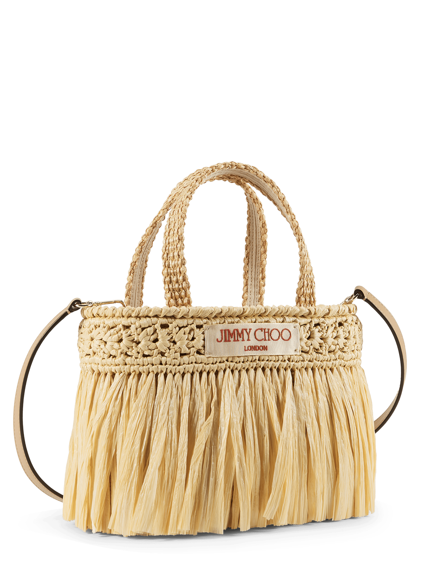 Sac Beach Tote Mini en rapphia JIMMY CHOO Doré