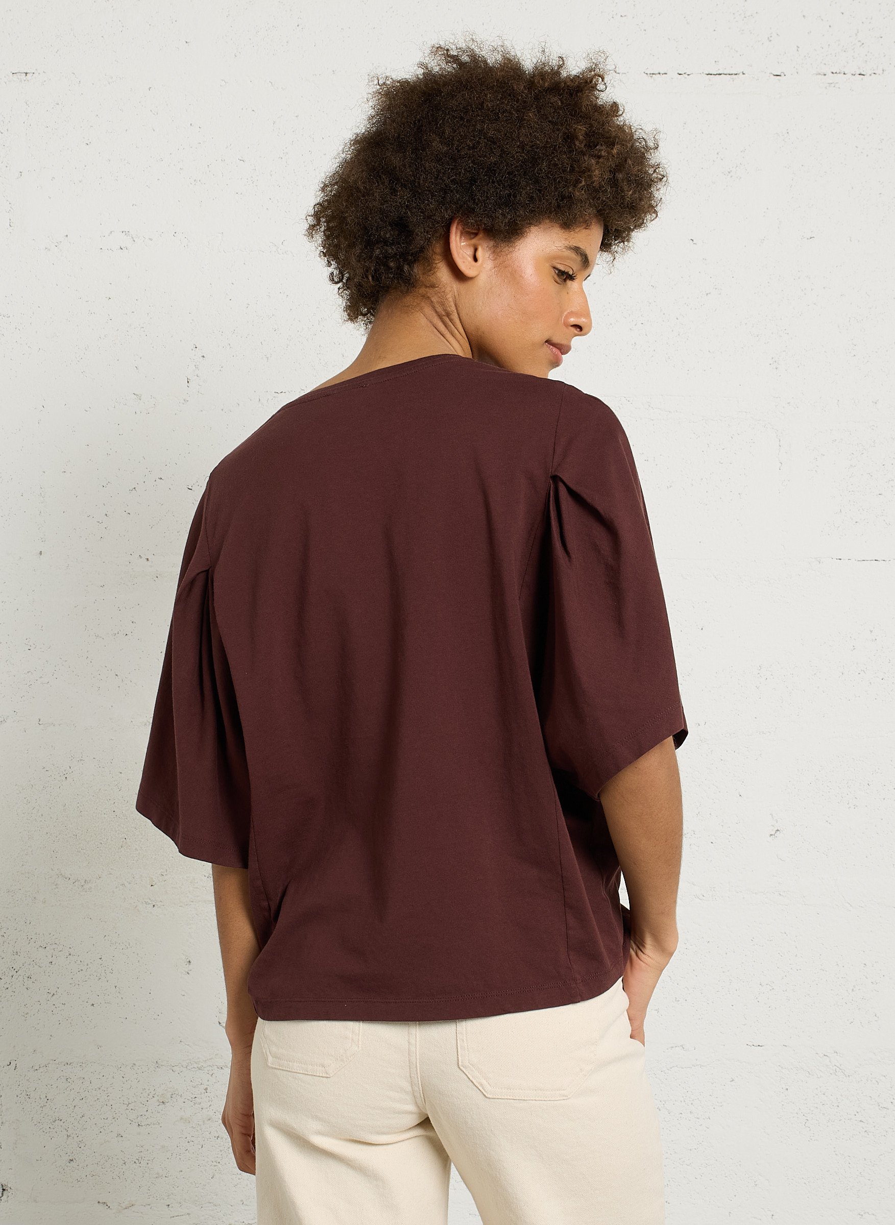 Tee-shirt oversize col rond en coton loreen MAISON 123 Rouge
