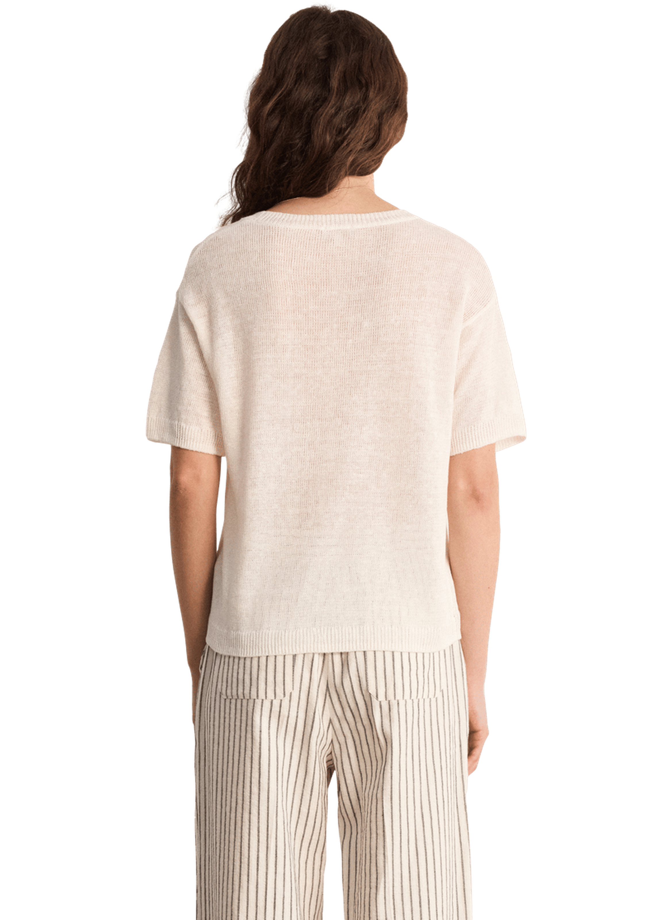 Pull ample en lin à manches courtes - laelia PABLO Beige